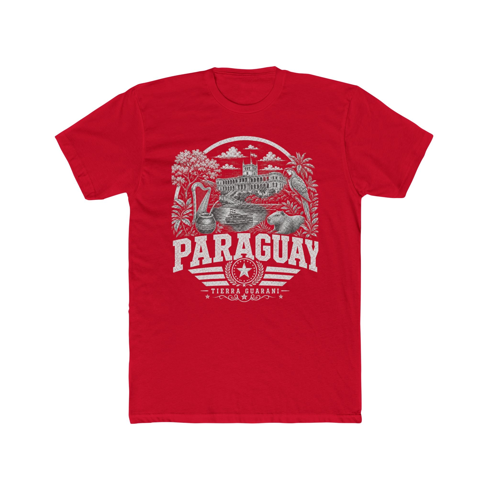 Paraguay vintage landmarks men's tee — iconic landmark design | Nameshi Destinations (view 15)