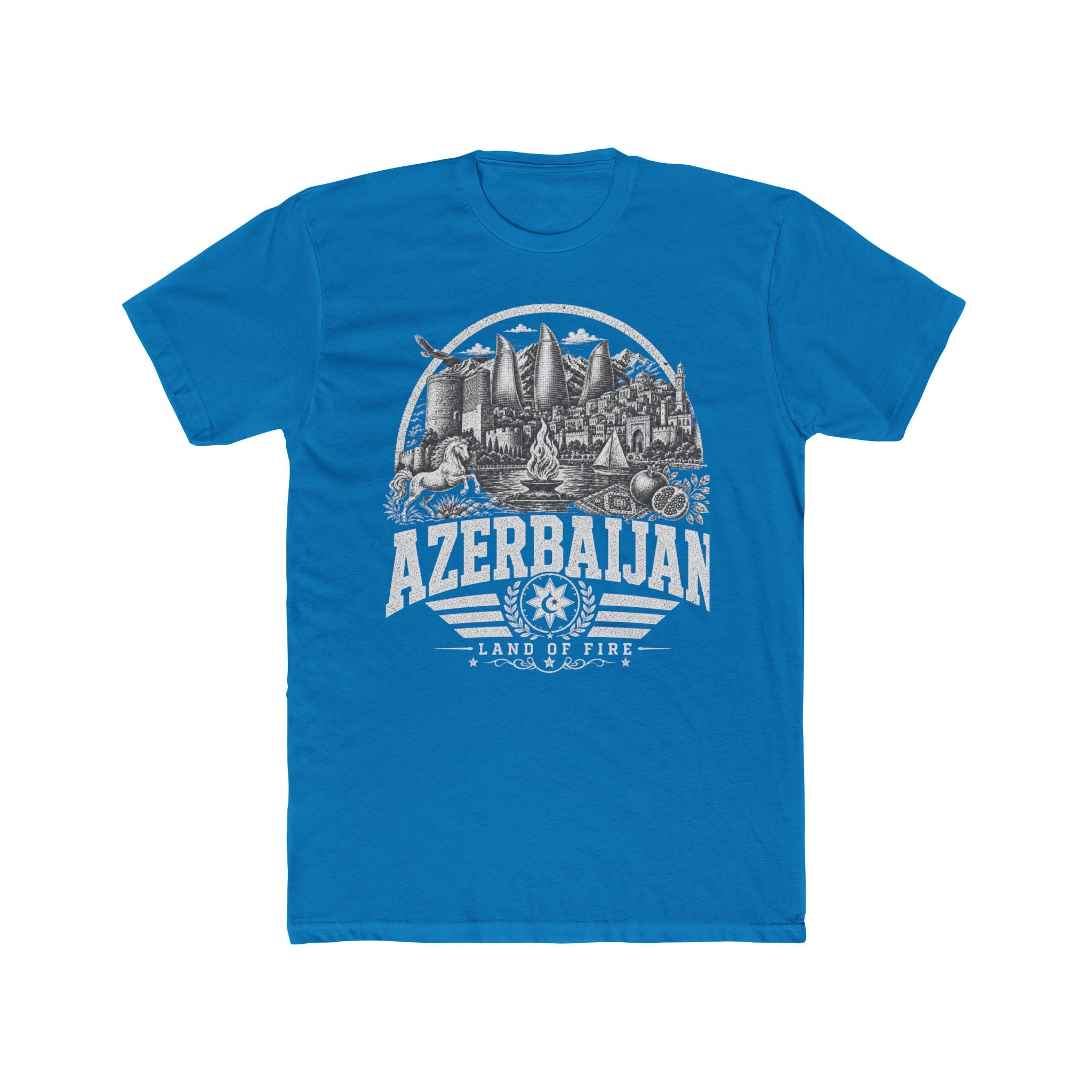 Azerbaijan vintage landmarks men's tee — iconic landmark design | Nameshi Destinations (view 9)