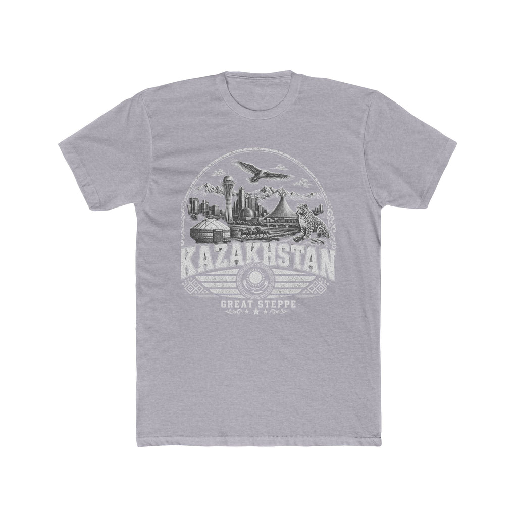 Kazakhstan vintage landmarks men's tee — iconic landmark design | Nameshi Destinations (view 3)