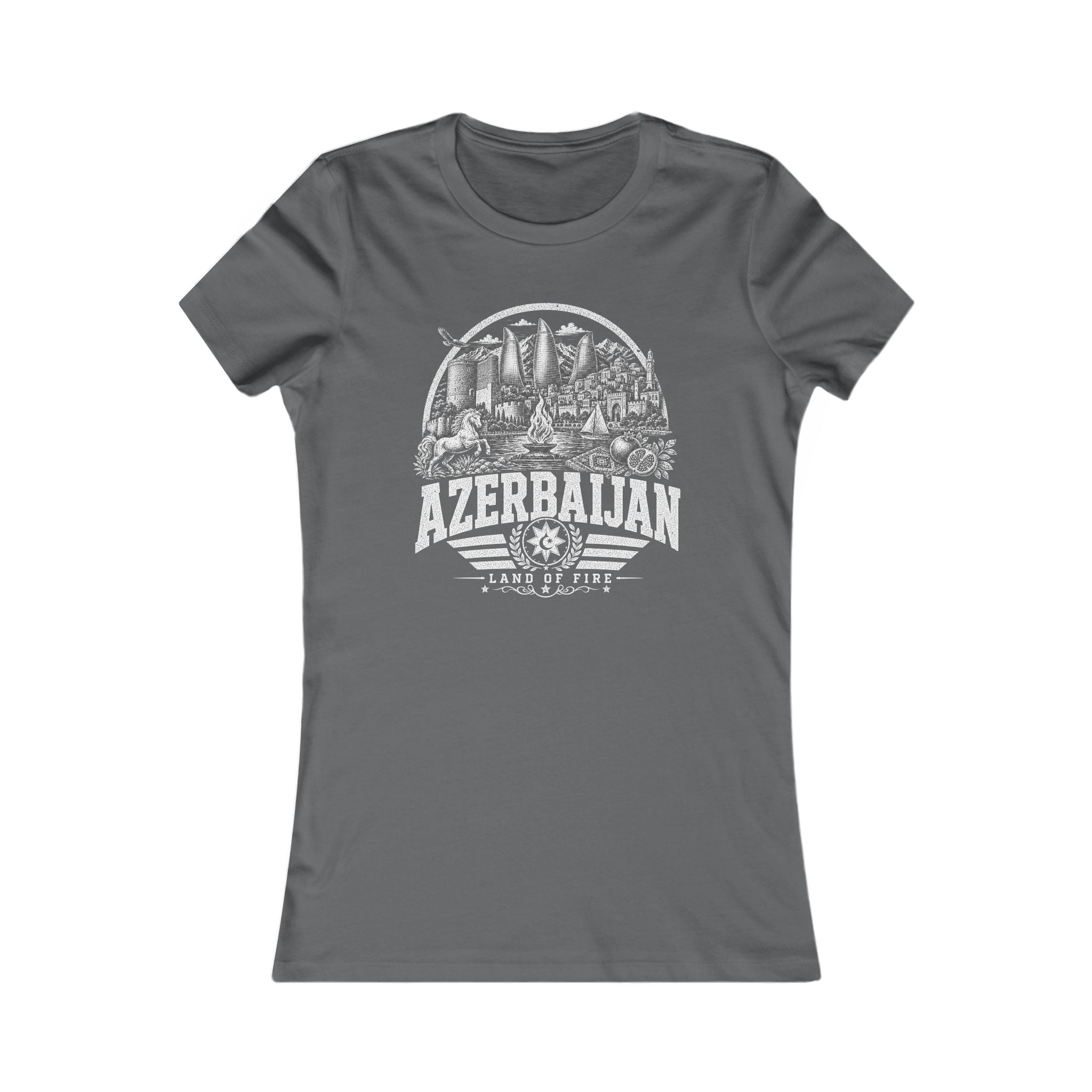 Azerbaijan vintage landmarks women's tee — iconic landmark design | Nameshi Destinations (view 10)