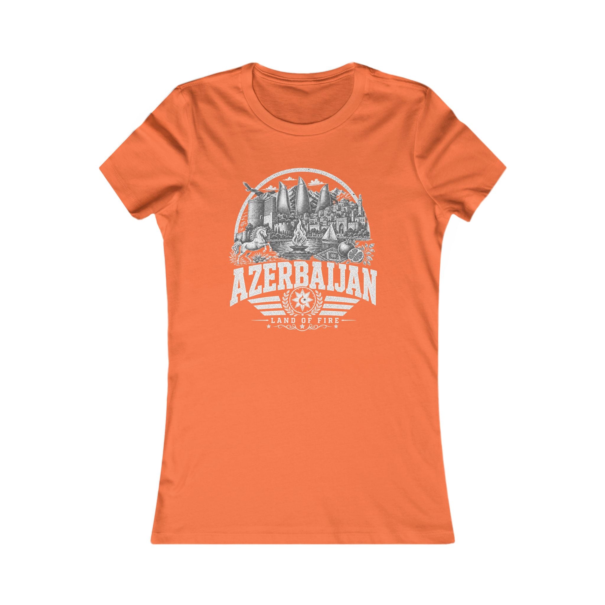 Azerbaijan vintage landmarks women's tee — iconic landmark design | Nameshi Destinations (view 11)