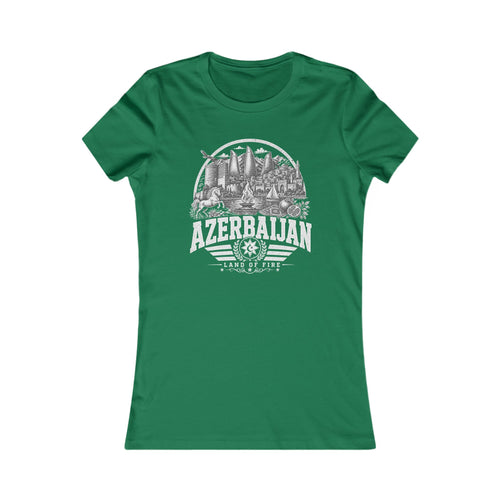 Azerbaijan vintage landmarks women's tee — iconic landmark design | Nameshi Destinations (view 1)