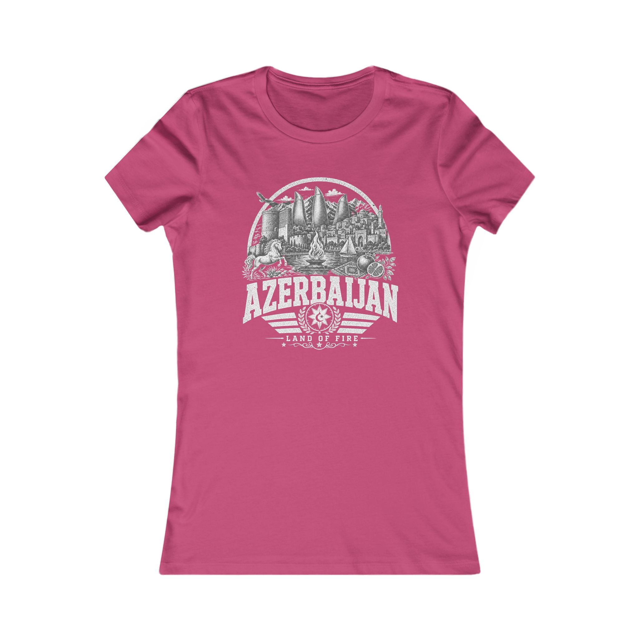 Azerbaijan vintage landmarks women's tee — iconic landmark design | Nameshi Destinations (view 15)