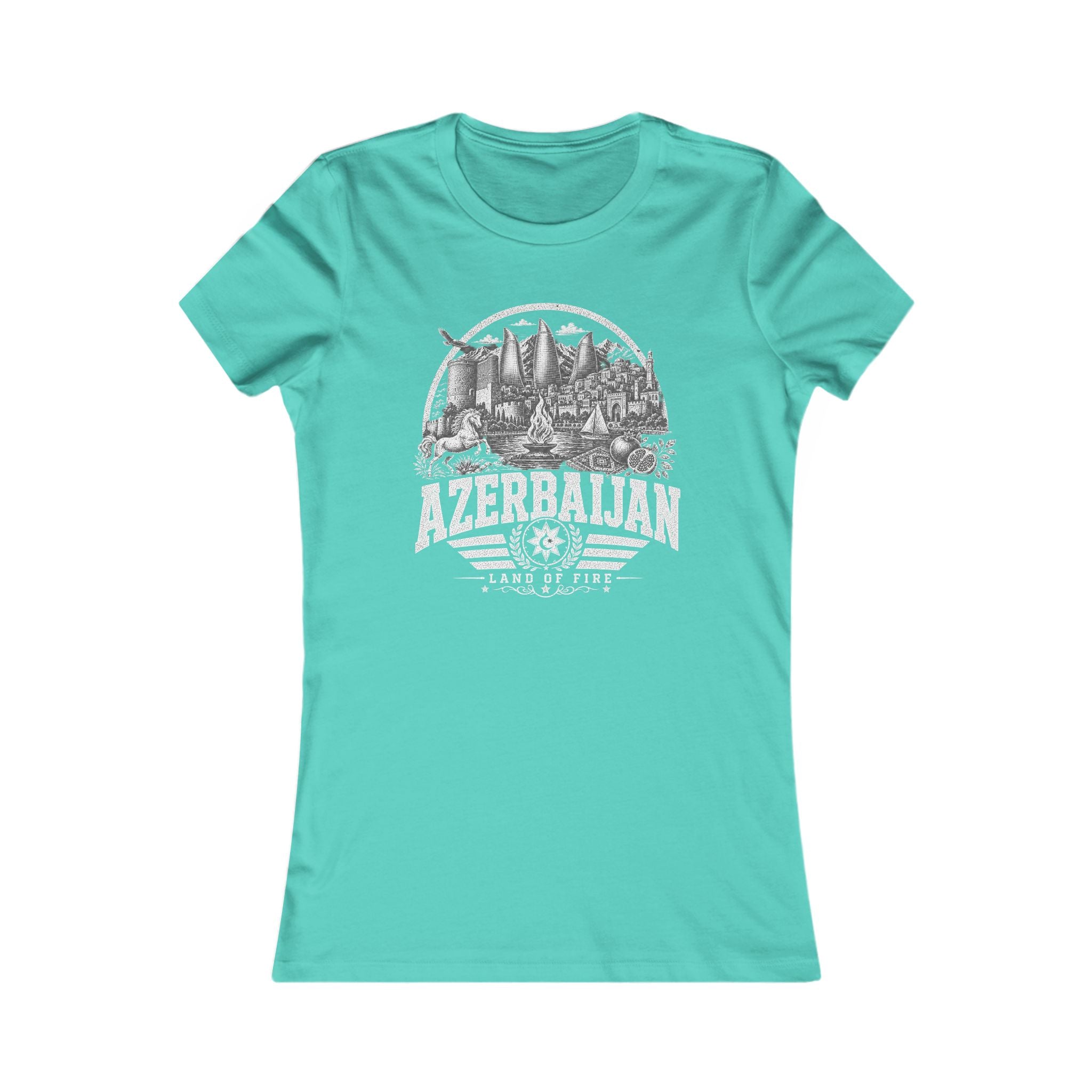 Azerbaijan vintage landmarks women's tee — iconic landmark design | Nameshi Destinations (view 13)