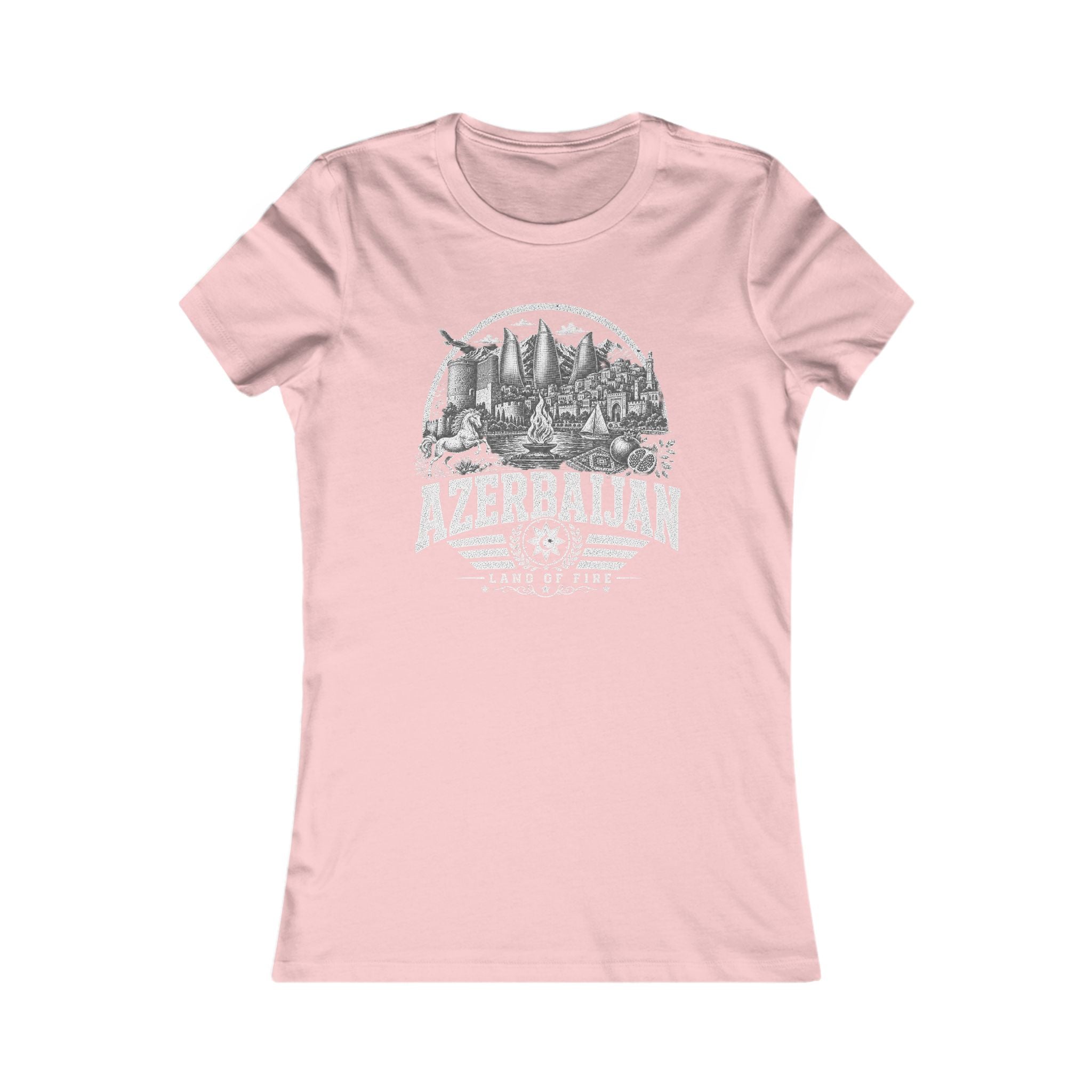 Azerbaijan vintage landmarks women's tee — iconic landmark design | Nameshi Destinations (view 7)
