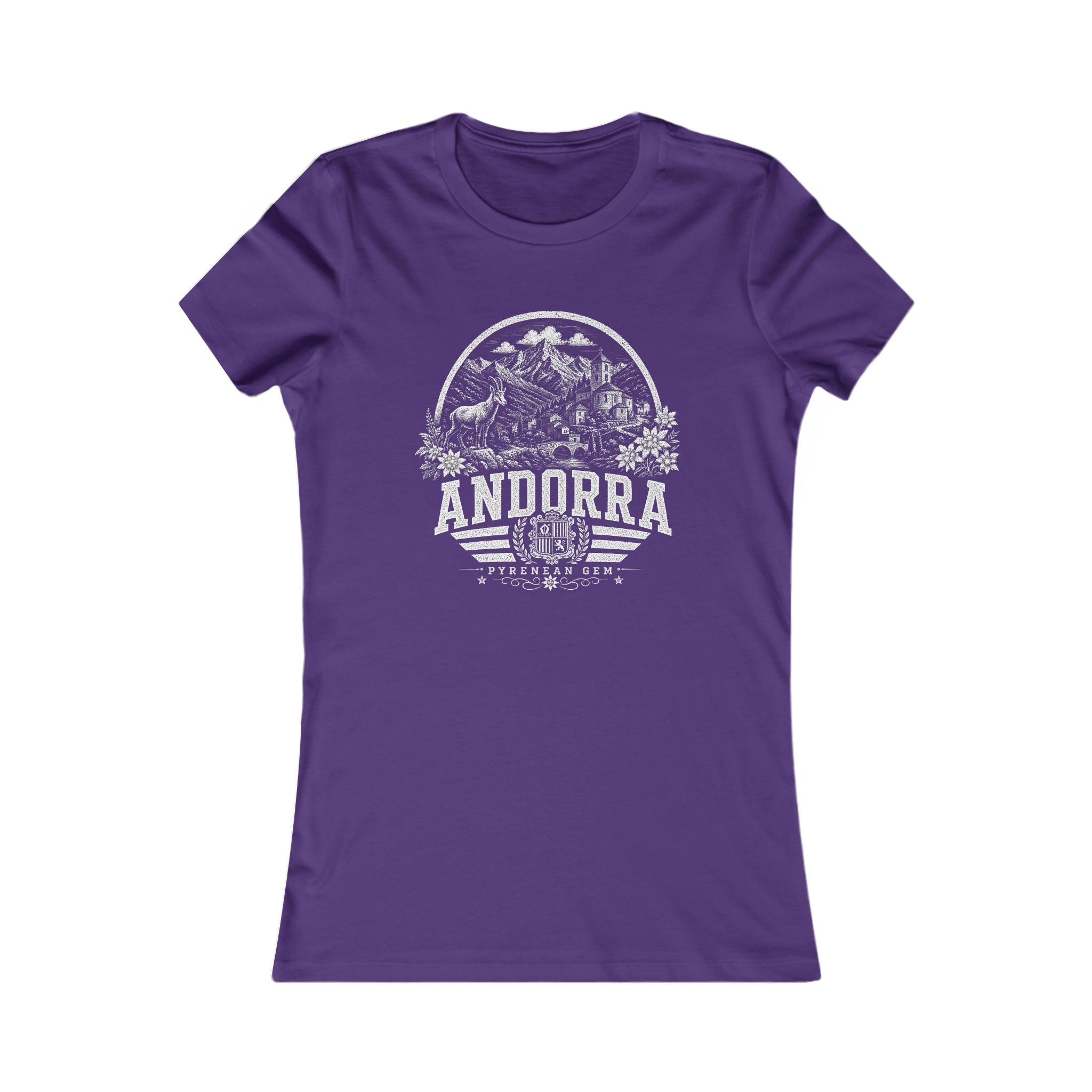 Andorra vintage landmarks women's tee — iconic landmark design | Nameshi Destinations (view 6)