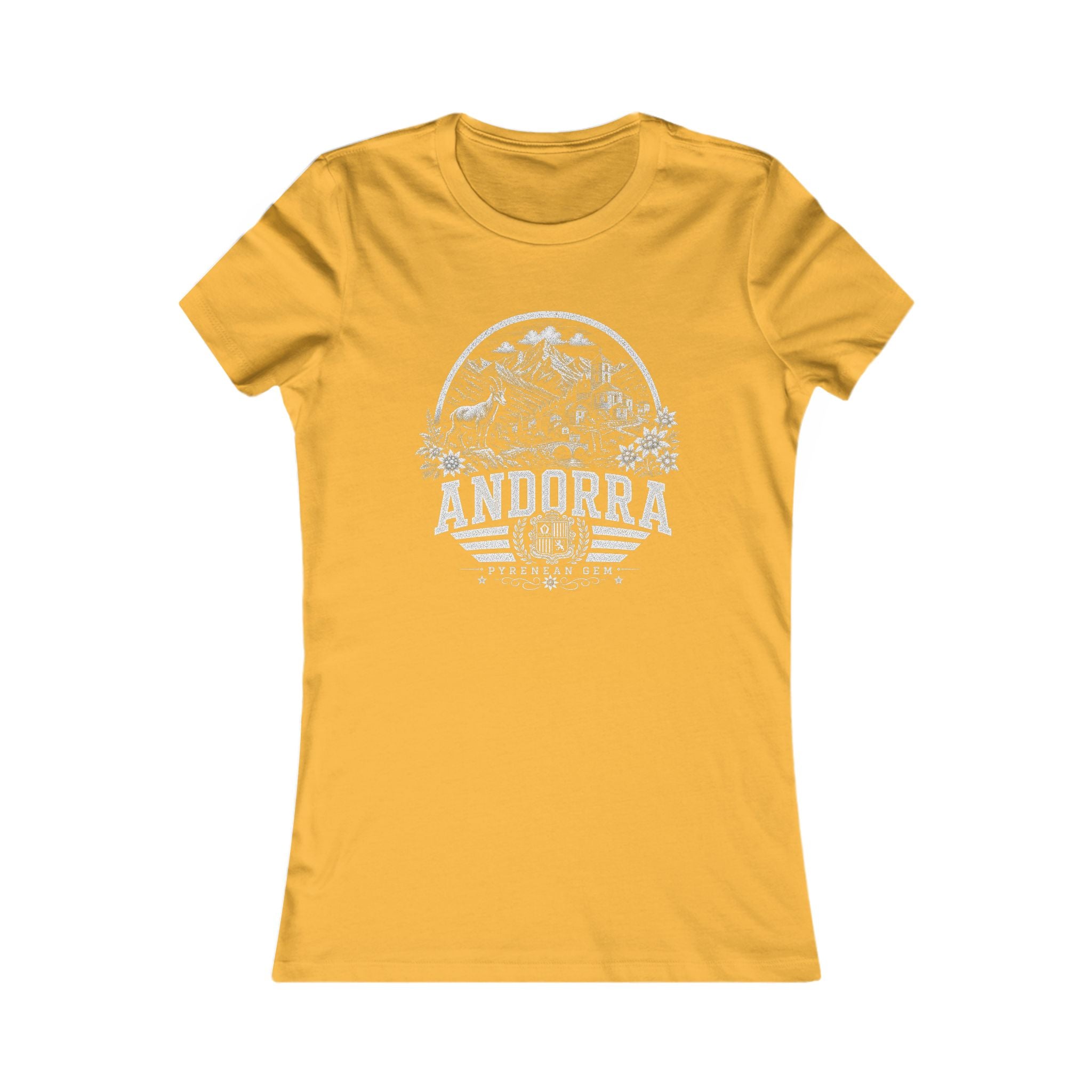 Andorra vintage landmarks women's tee — iconic landmark design | Nameshi Destinations (view 8)