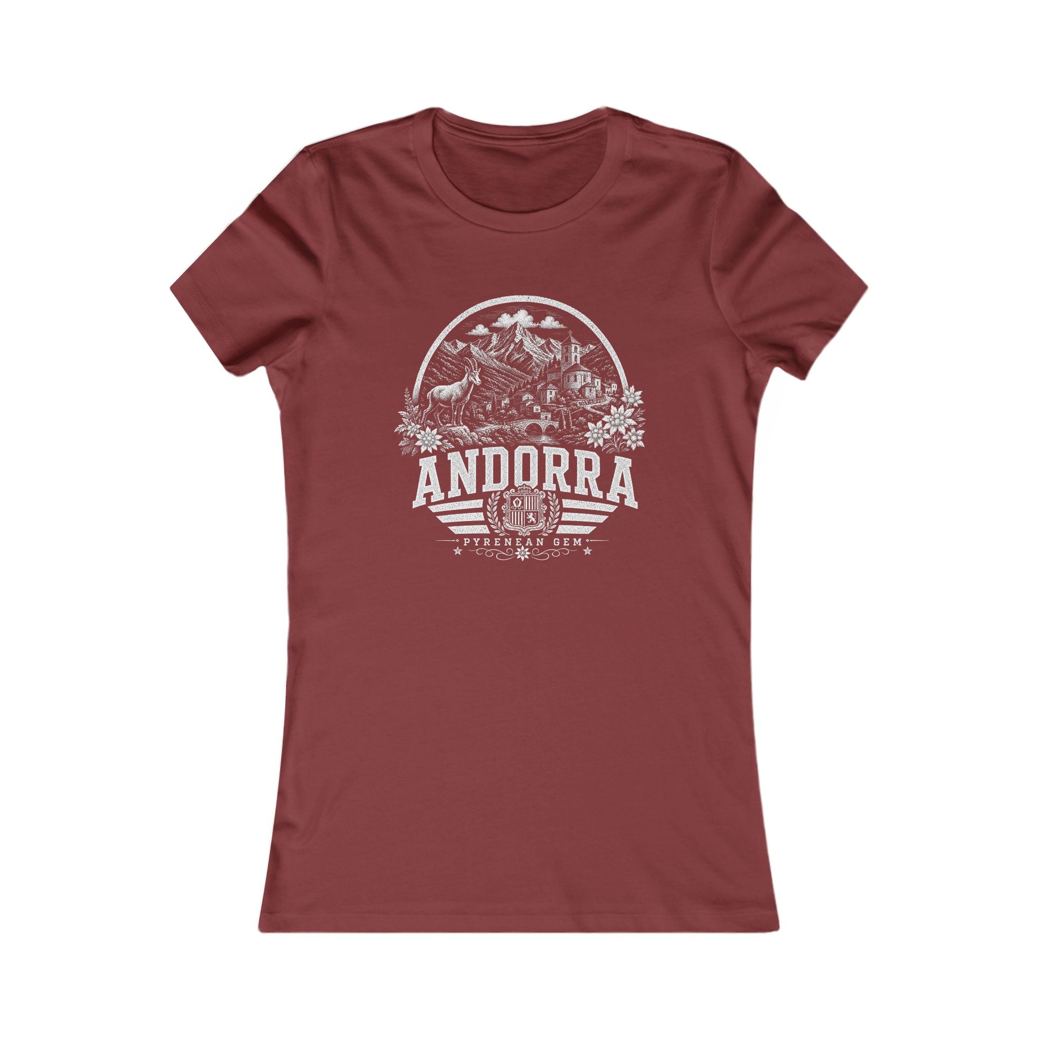 Andorra vintage landmarks women's tee — iconic landmark design | Nameshi Destinations (view 15)