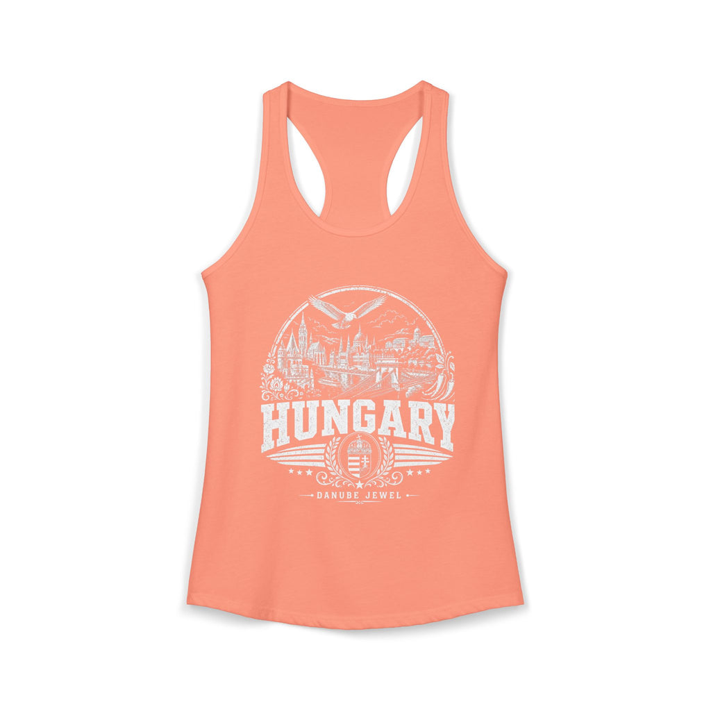 Hungary vintage landmarks tank top — iconic landmark design | Nameshi Destinations (view 1)