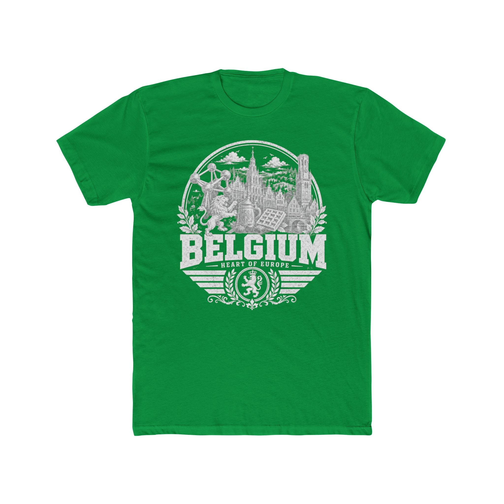 Belgium vintage landmarks men's tee — iconic landmark design | Nameshi Destinations (view 6)