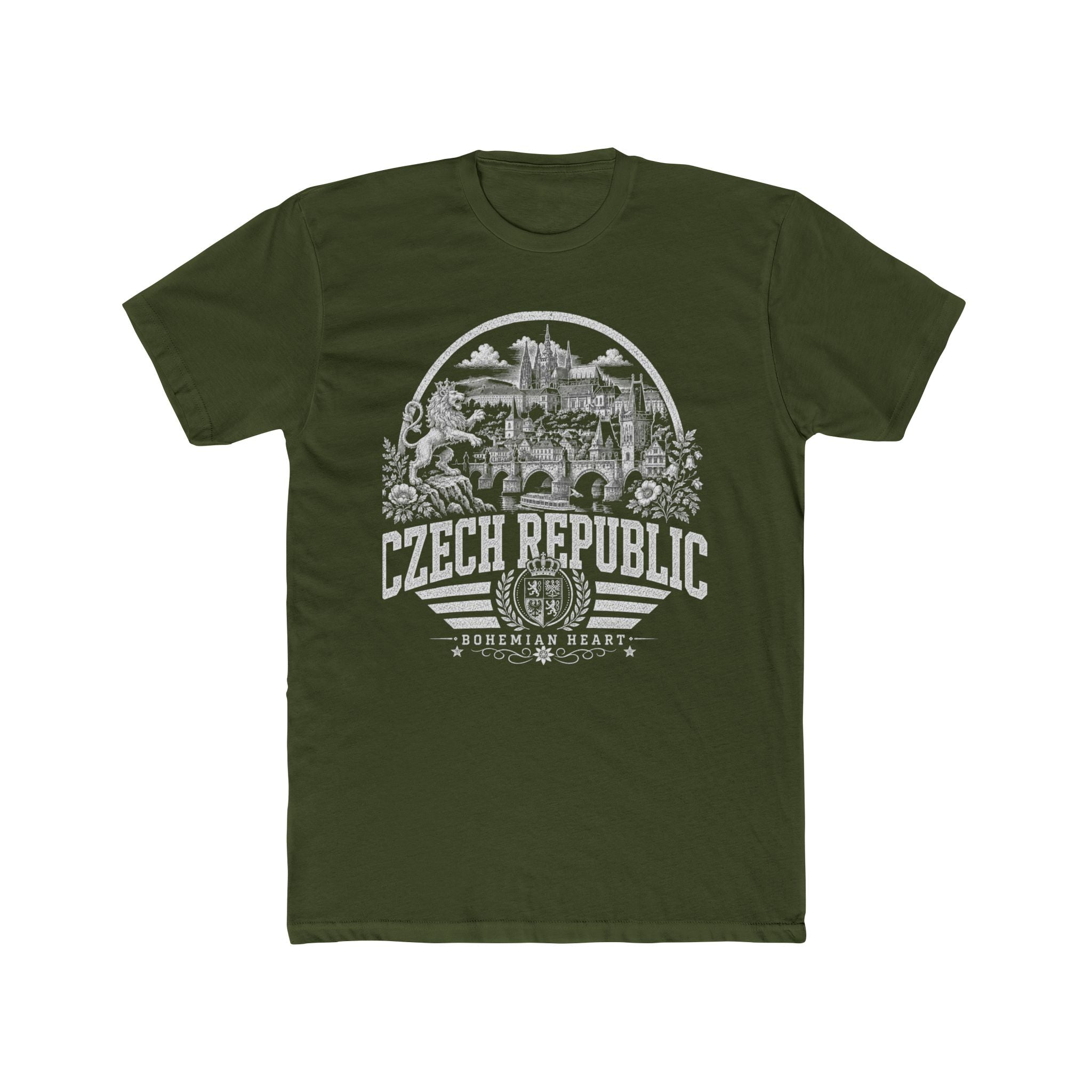 Czech Republic vintage landmarks men's tee — iconic landmark design | Nameshi Destinations (view 4)