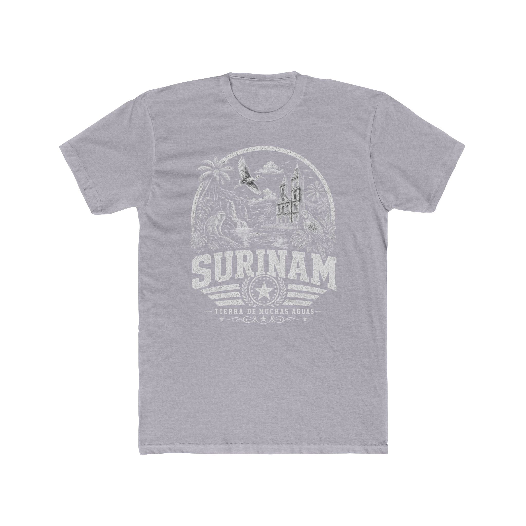 Surinam vintage landmarks men's tee — iconic landmark design | Nameshi Destinations (view 3)