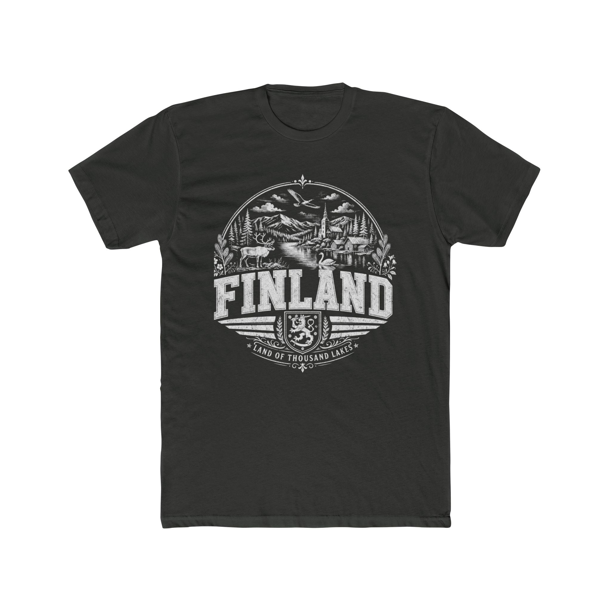 Finland vintage landmarks men's tee — iconic landmark design | Nameshi Destinations (view 5)