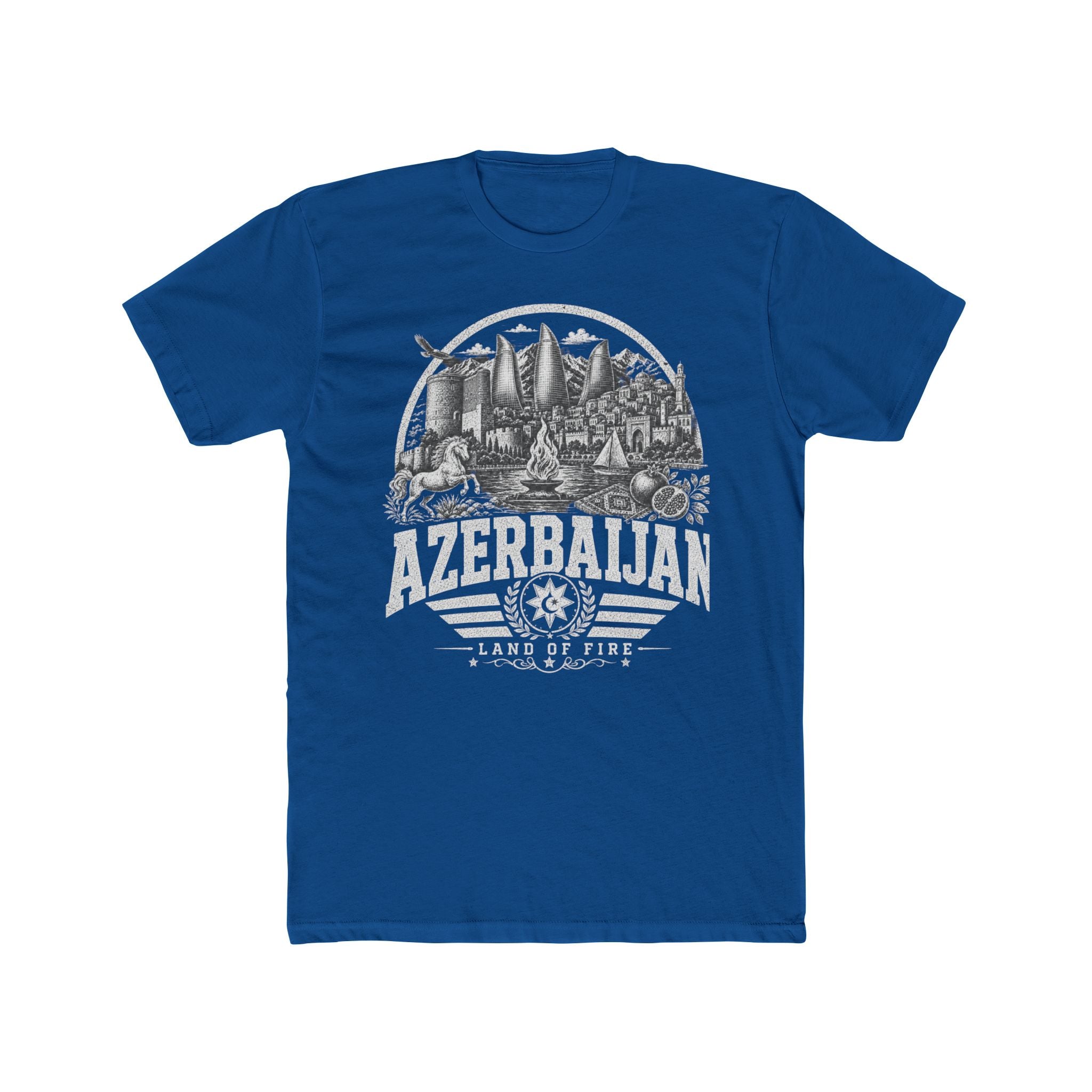 Azerbaijan vintage landmarks men's tee — iconic landmark design | Nameshi Destinations (view 10)