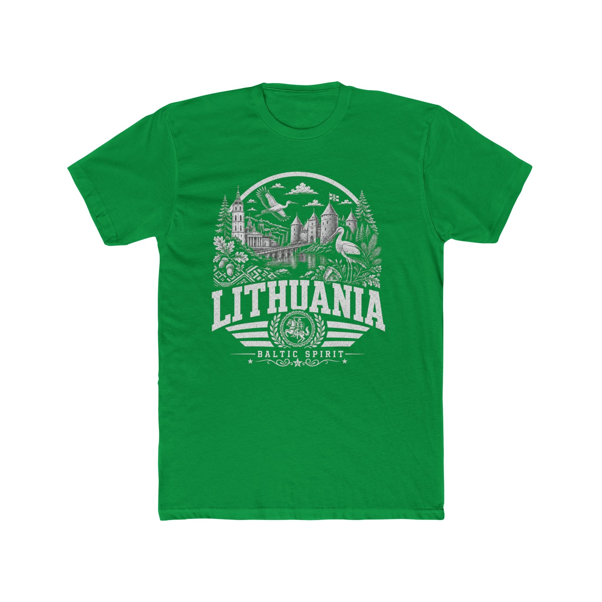 Lithuania vintage landmarks men's tee — iconic landmark design | Nameshi Destinations (view 6)