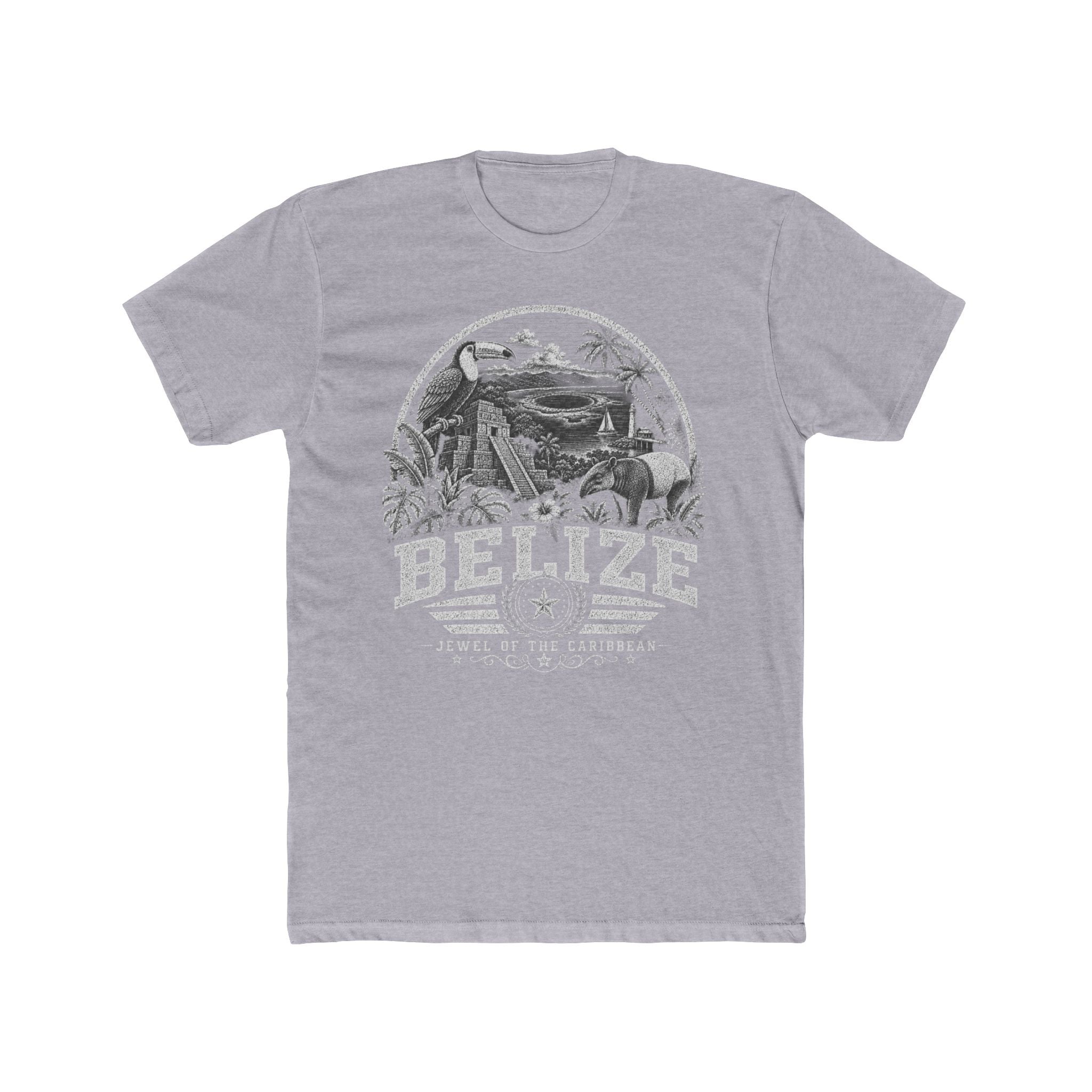 Belize vintage landmarks men's tee — iconic landmark design | Nameshi Destinations (view 3)