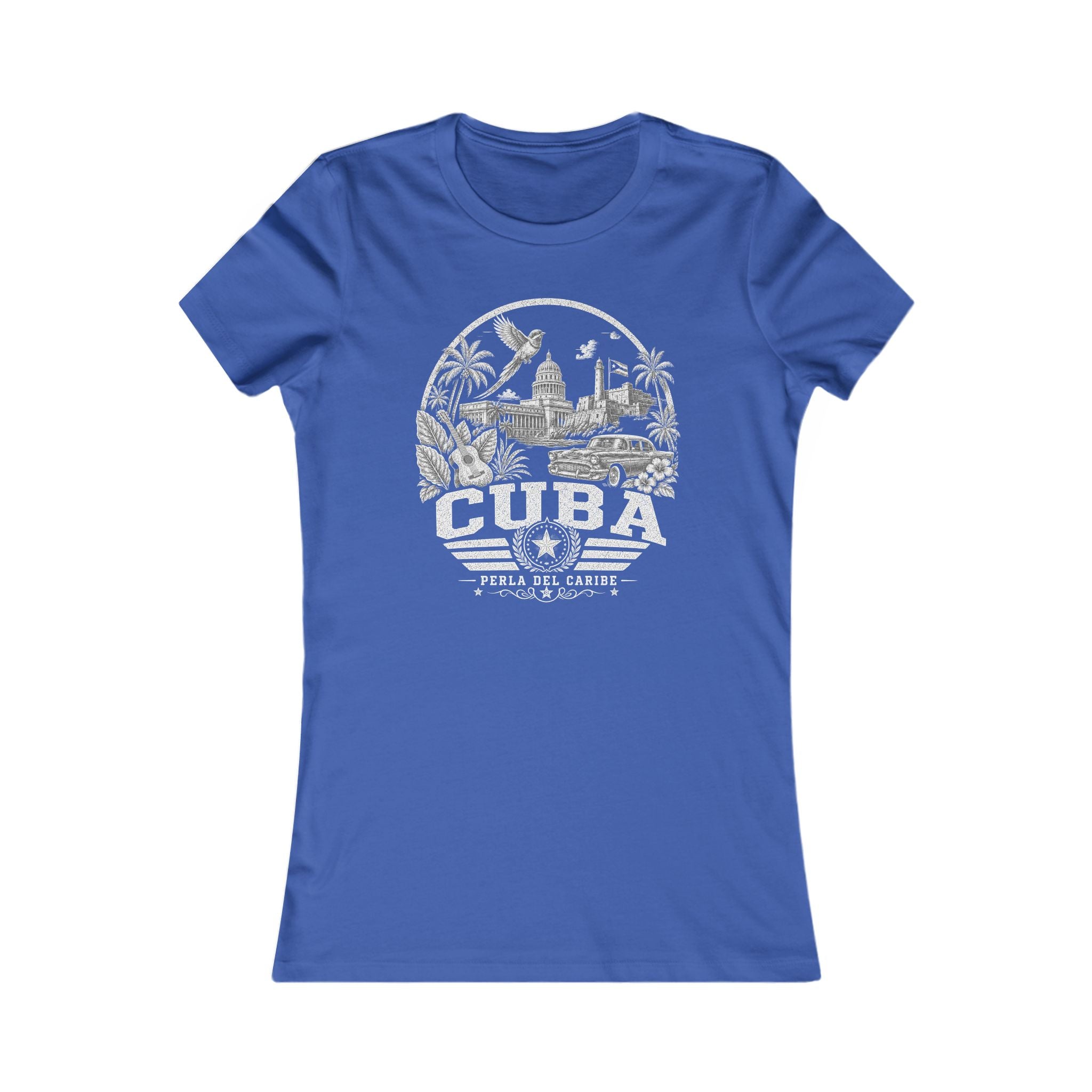 Cuba vintage landmarks women's tee — iconic landmark design | Nameshi Destinations (view 3)