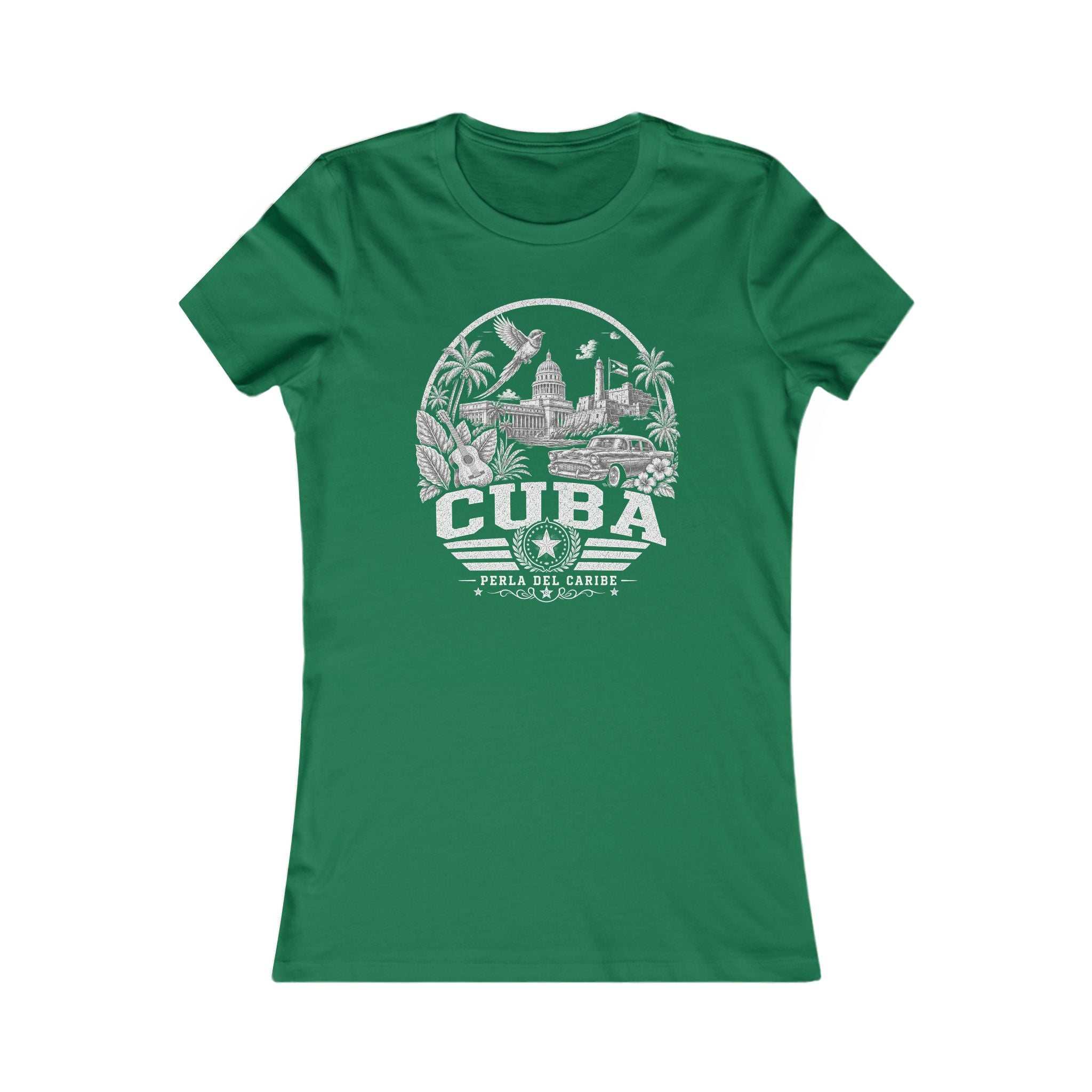 Cuba vintage landmarks women's tee — iconic landmark design | Nameshi Destinations (view 2)