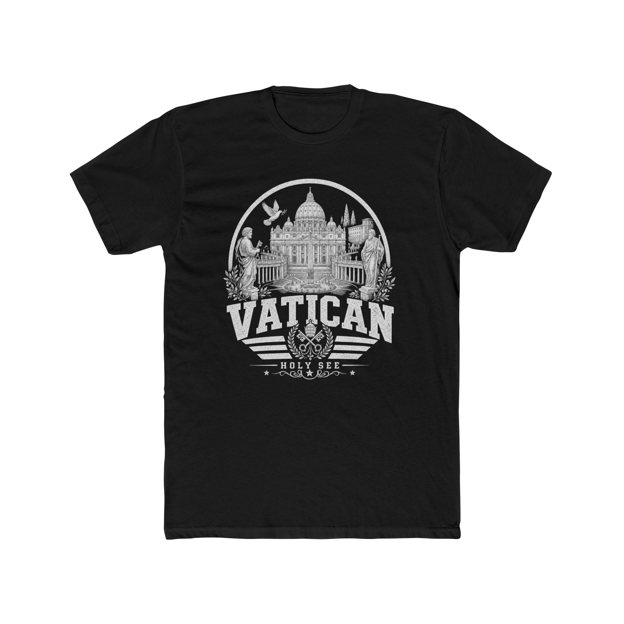 Vatican vintage landmarks men's tee — iconic landmark design | Nameshi Destinations (view 2)
