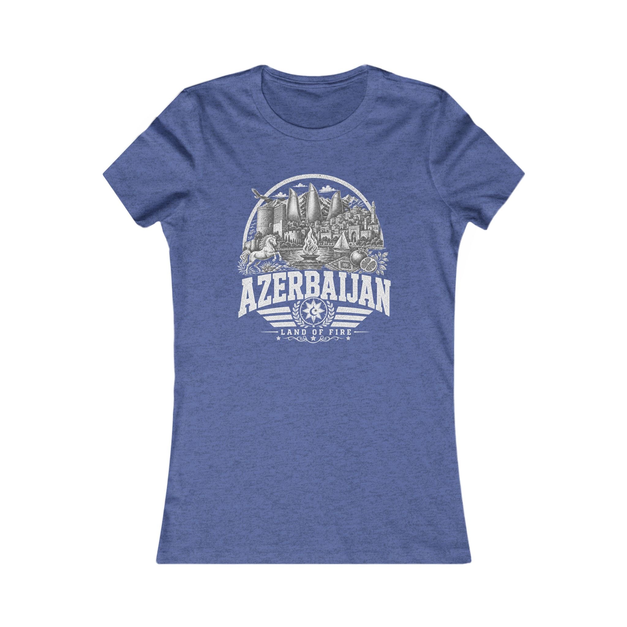 Azerbaijan vintage landmarks women's tee — iconic landmark design | Nameshi Destinations (view 12)