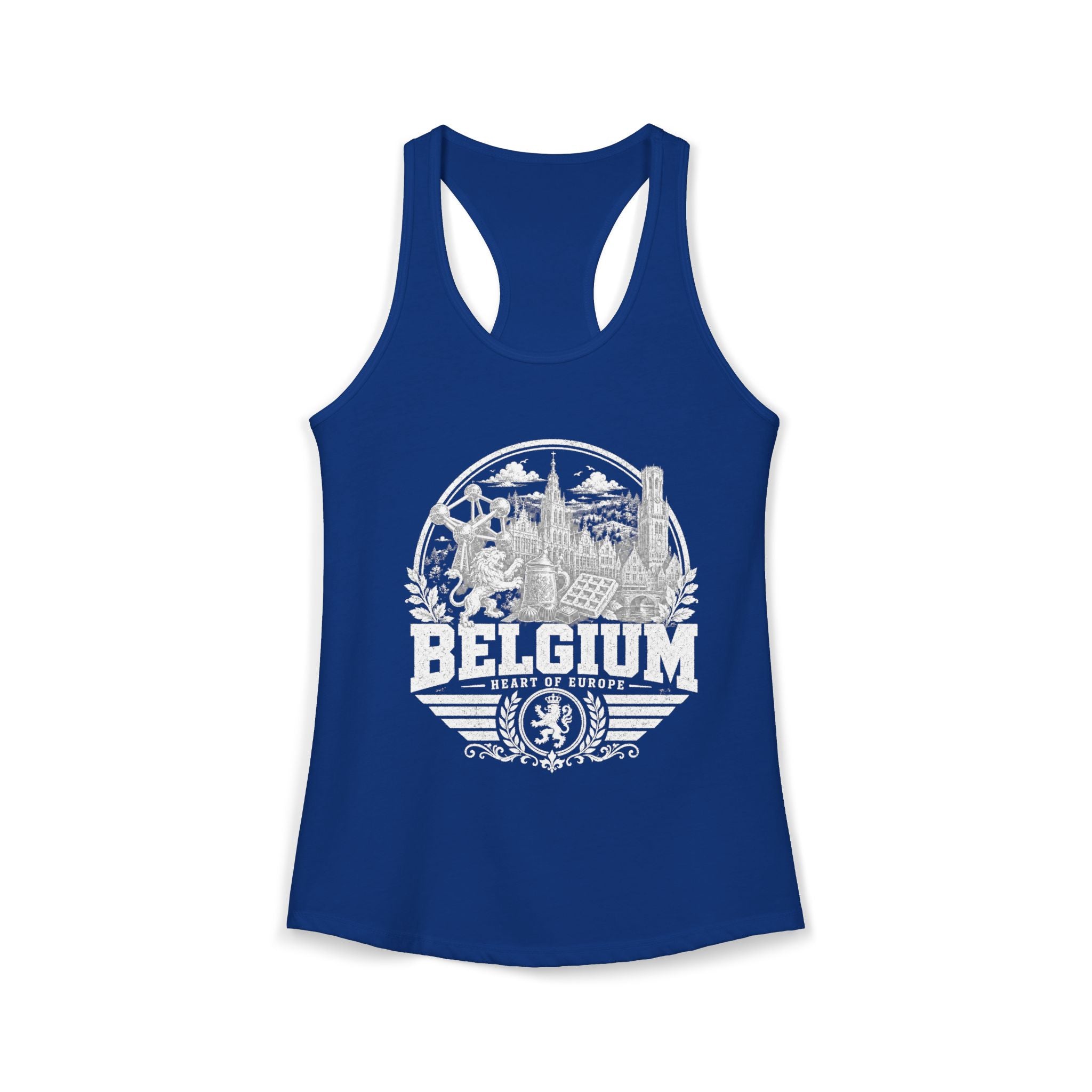 Belgium vintage landmarks tank top — iconic landmark design | Nameshi Destinations (view 10)