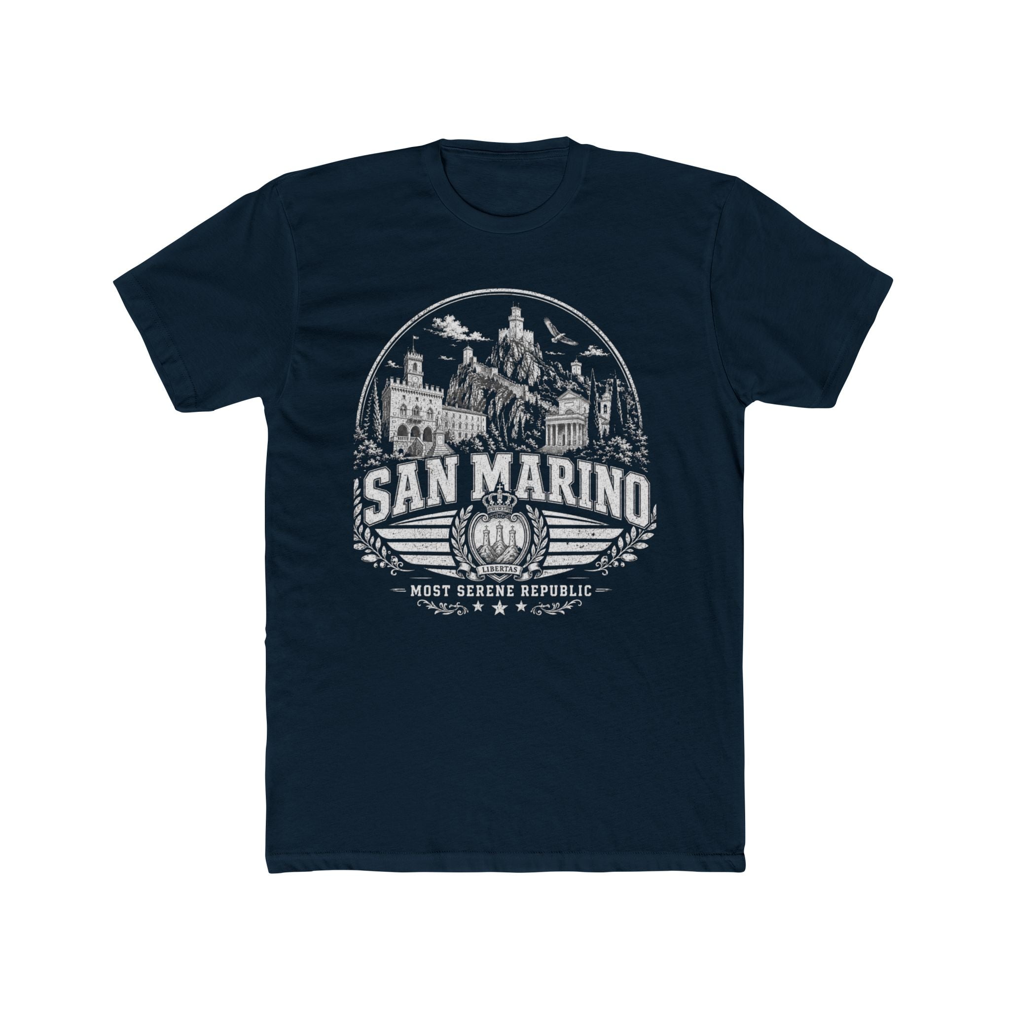 San Marino vintage landmarks men's tee — iconic landmark design | Nameshi Destinations (view 12)