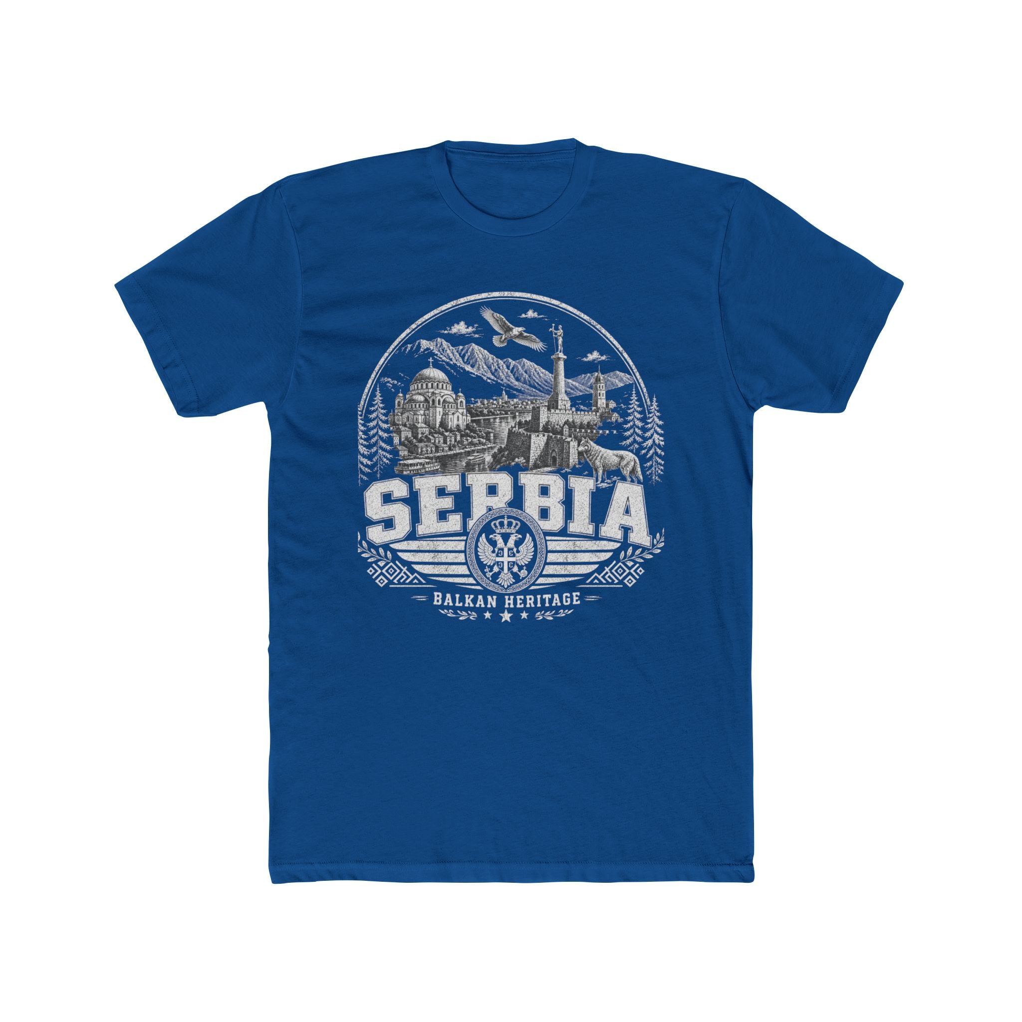 Serbia vintage landmarks men's tee — iconic landmark design | Nameshi Destinations (view 10)