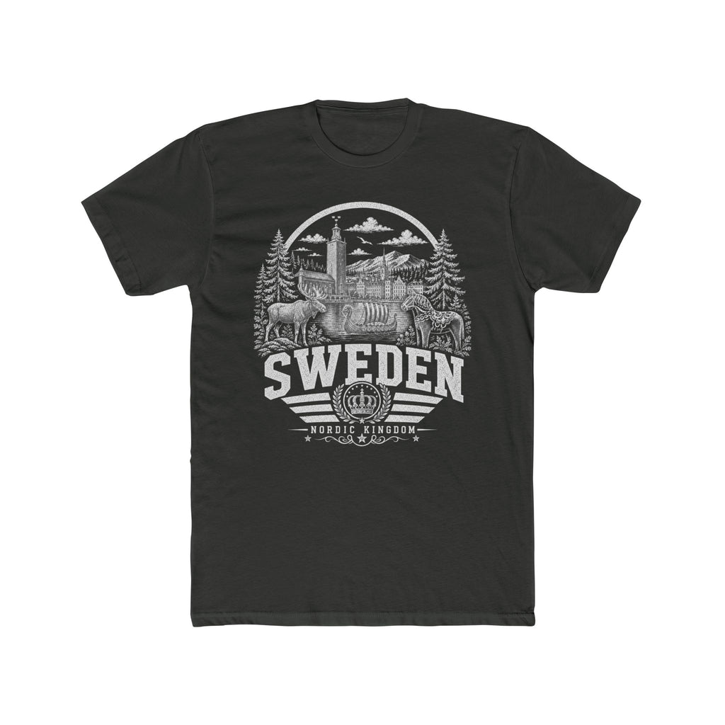 Sweden vintage landmarks men's tee — iconic landmark design | Nameshi Destinations (view 5)
