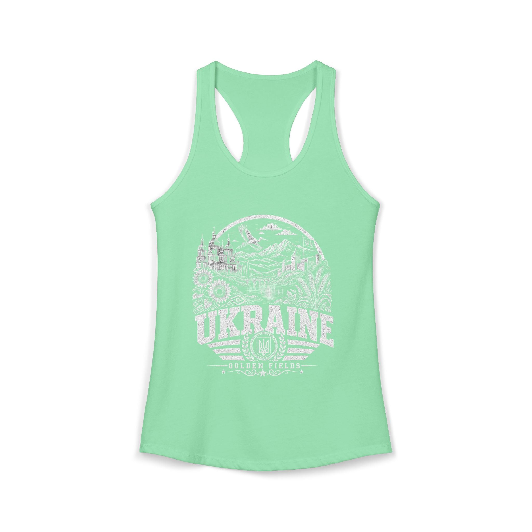Ukraine vintage landmarks tank top — iconic landmark design | Nameshi Destinations (view 6)
