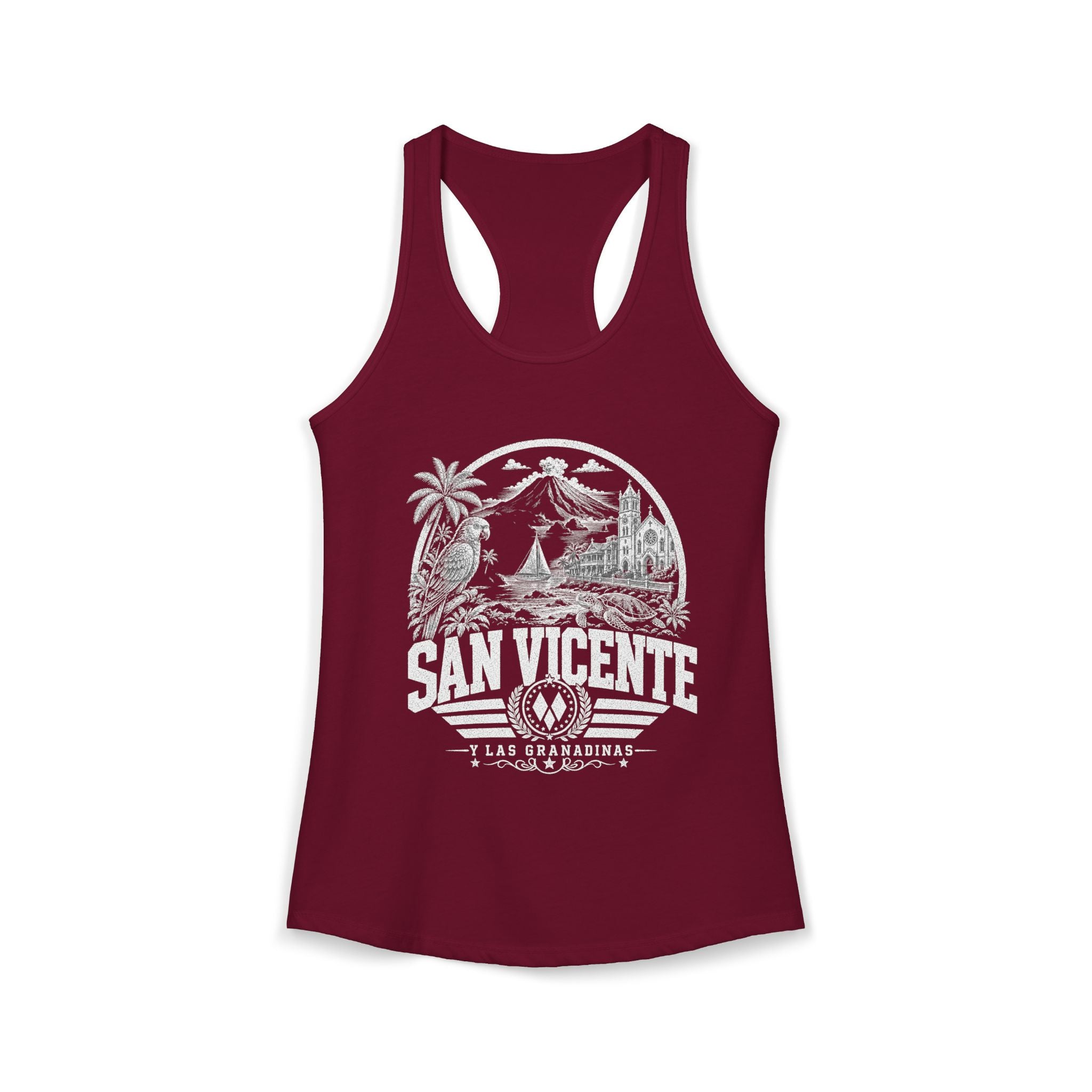 San Vicente vintage landmarks tank top — iconic landmark design | Nameshi Destinations (view 15)