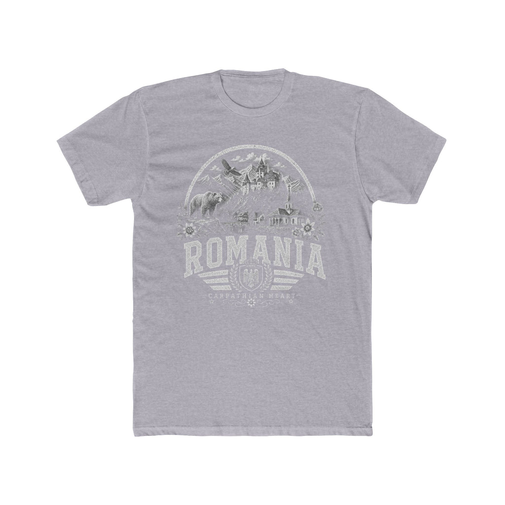 Romania vintage landmarks men's tee — iconic landmark design | Nameshi Destinations (view 3)