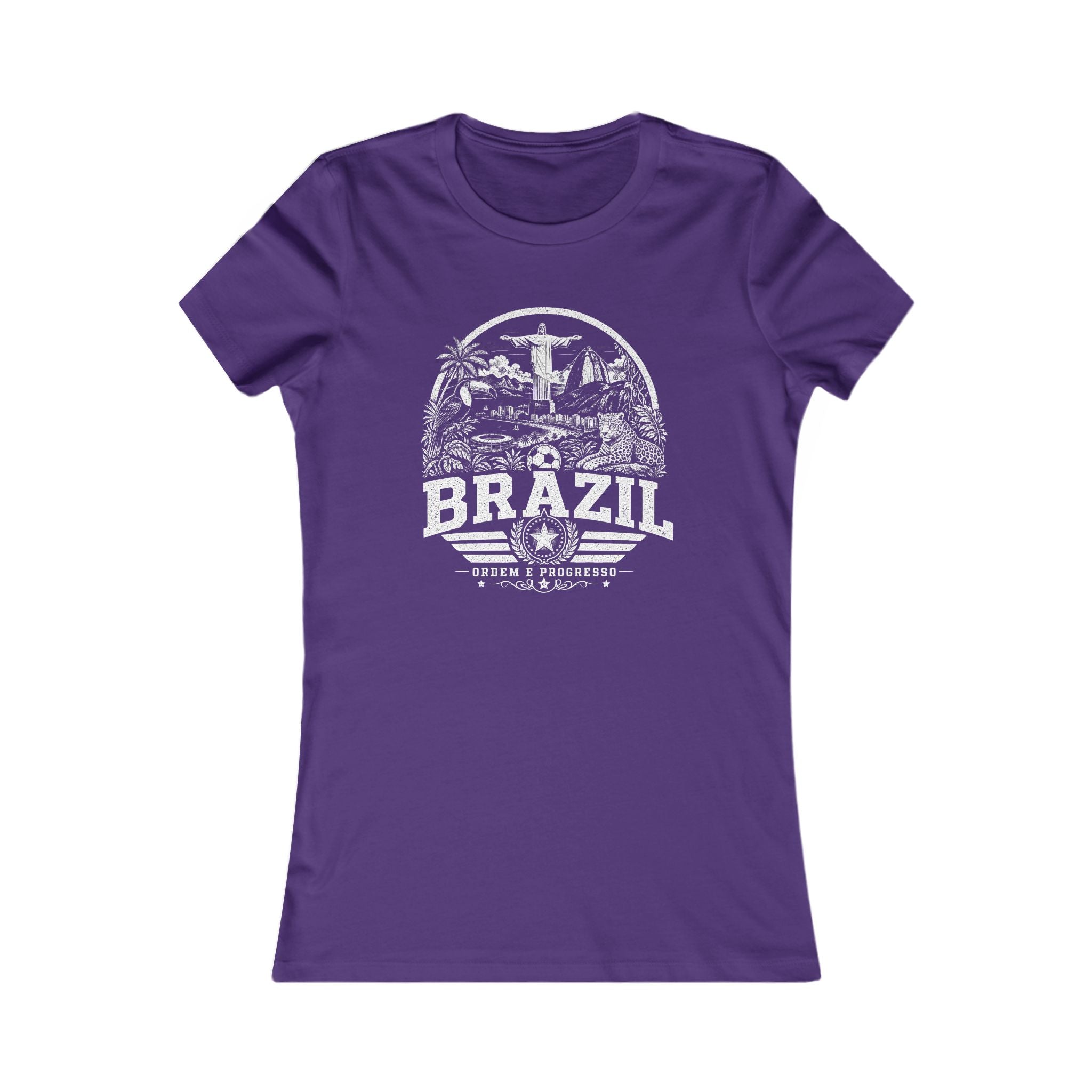Brazil vintage landmarks women's tee — iconic landmark design | Nameshi Destinations (view 6)