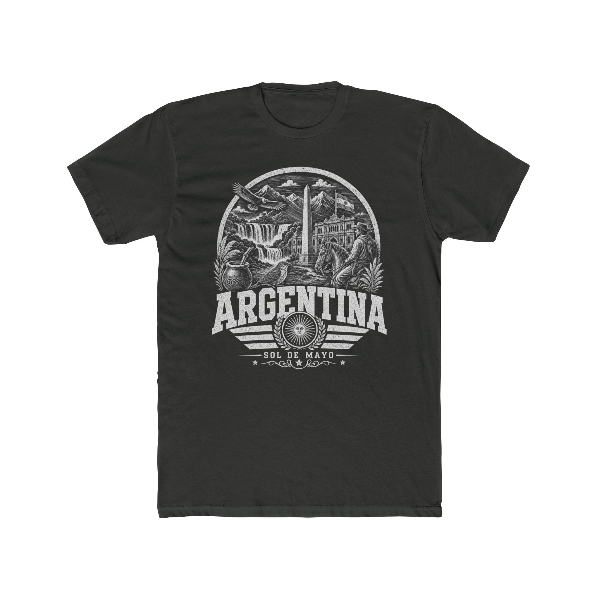 Argentina vintage landmarks men's tee — iconic landmark design | Nameshi Destinations (view 5)