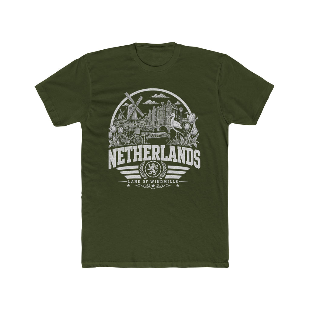 Netherlands vintage landmarks men's tee — iconic landmark design | Nameshi Destinations (view 4)