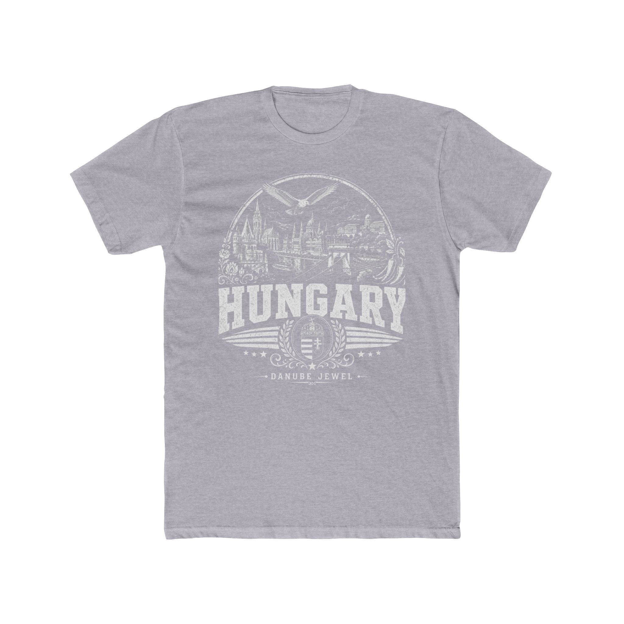 Hungary vintage landmarks men's tee — iconic landmark design | Nameshi Destinations (view 3)