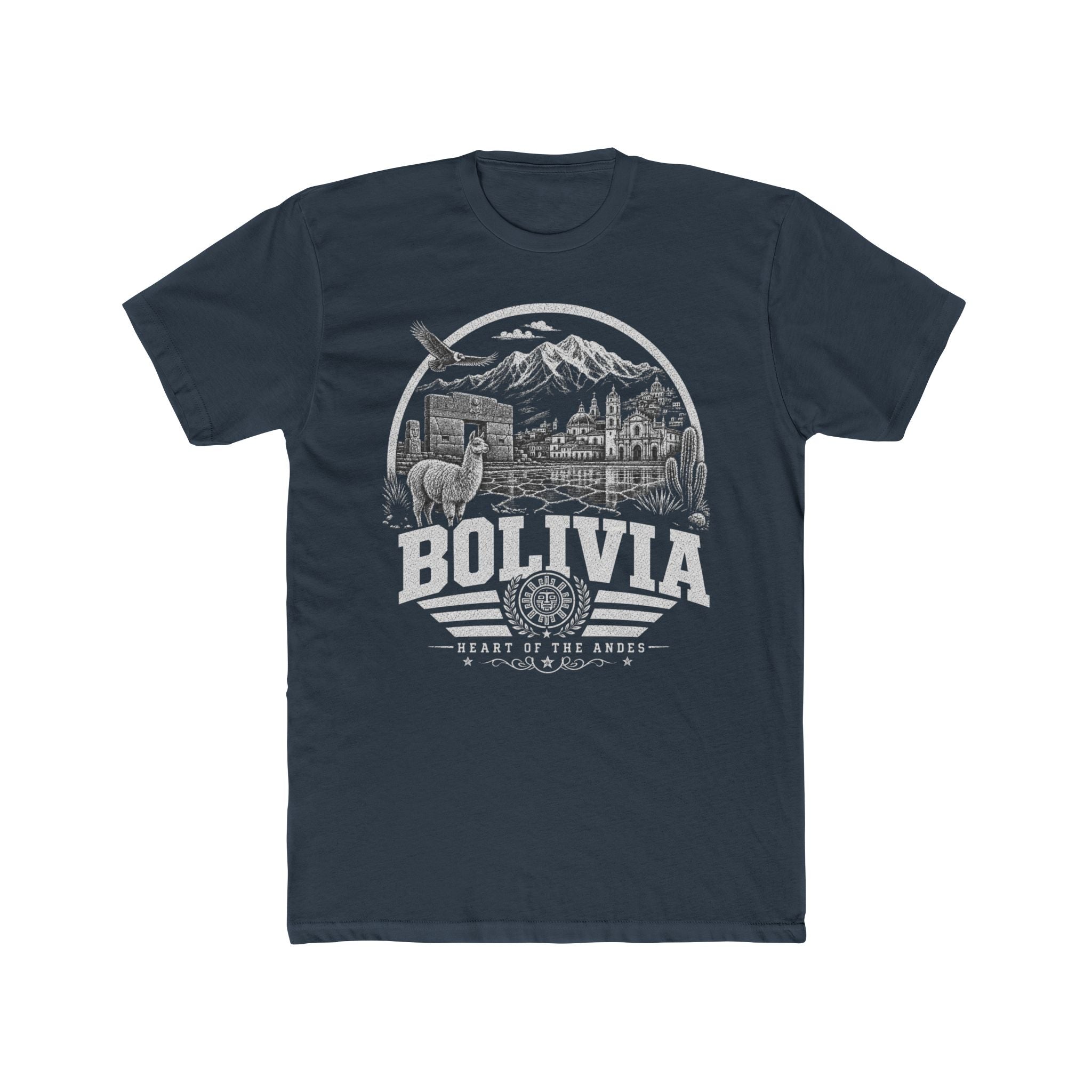 Bolivia vintage landmarks men's tee — iconic landmark design | Nameshi Destinations (view 8)