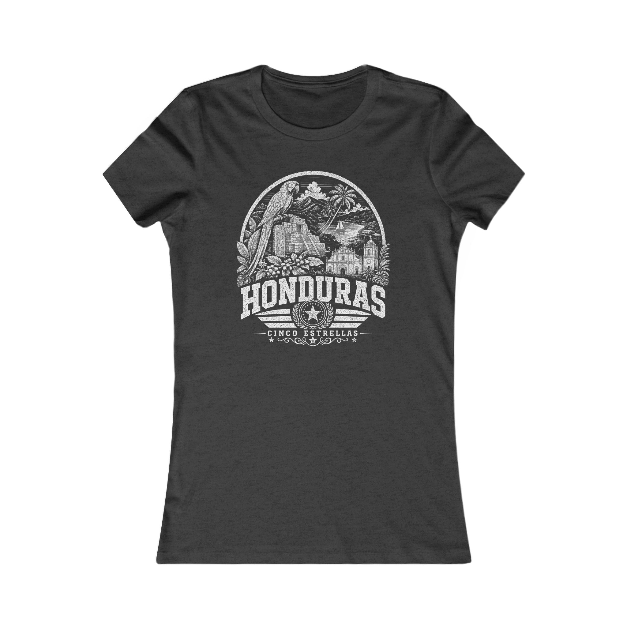 Honduras vintage landmarks women's tee — iconic landmark design | Nameshi Destinations (view 4)