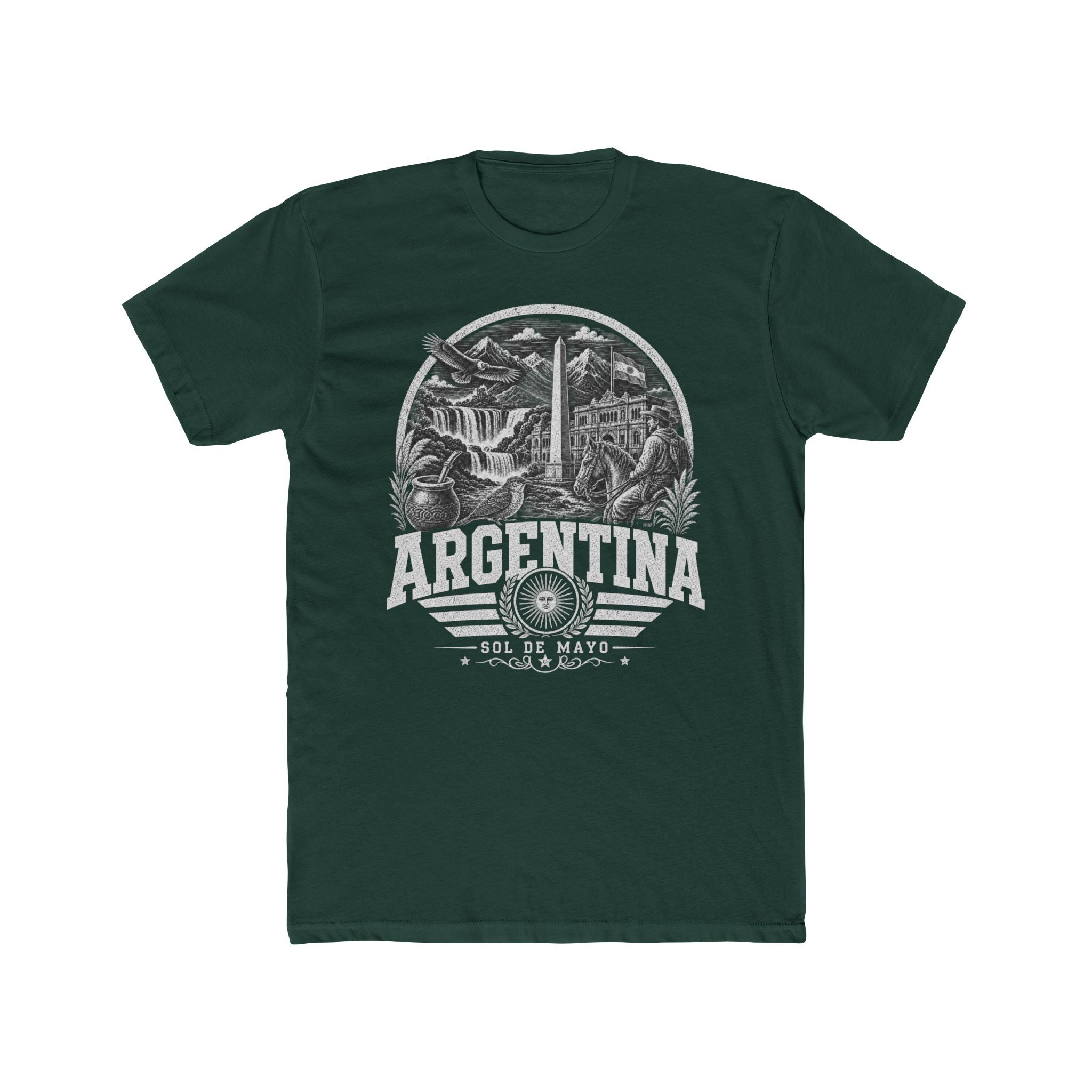 Argentina vintage landmarks men's tee — iconic landmark design | Nameshi Destinations (view 7)