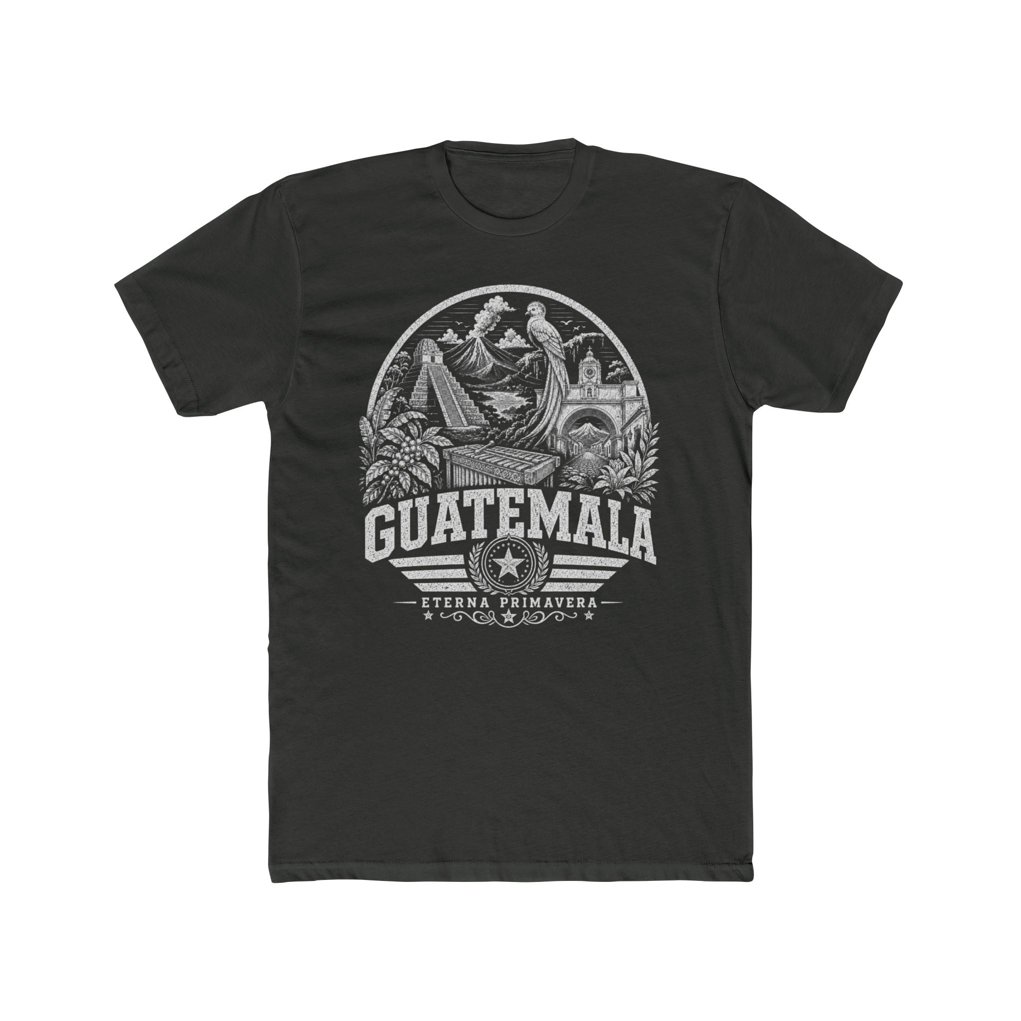 Guatemala vintage landmarks men's tee — iconic landmark design | Nameshi Destinations (view 5)