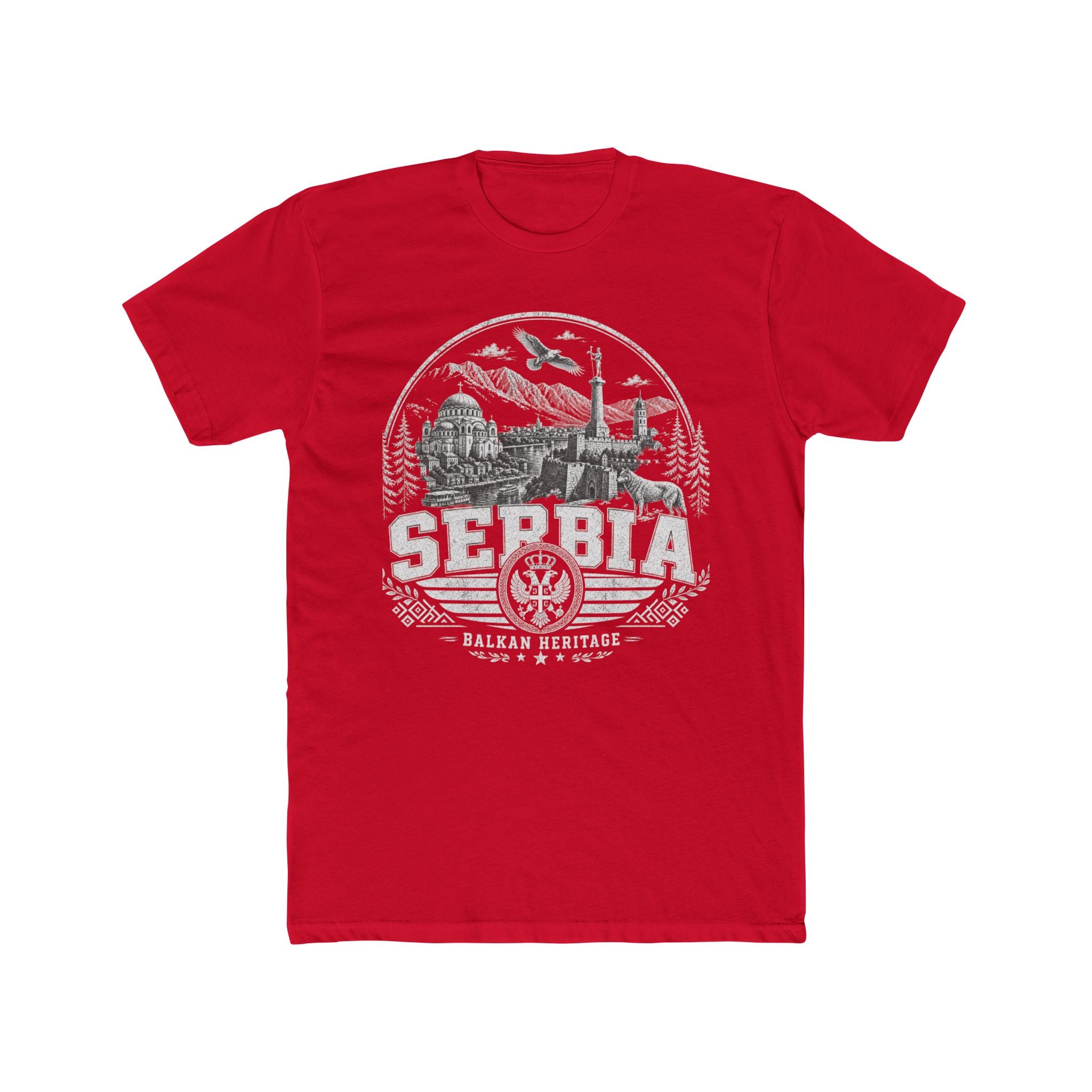 Serbia vintage landmarks men's tee — iconic landmark design | Nameshi Destinations (view 15)