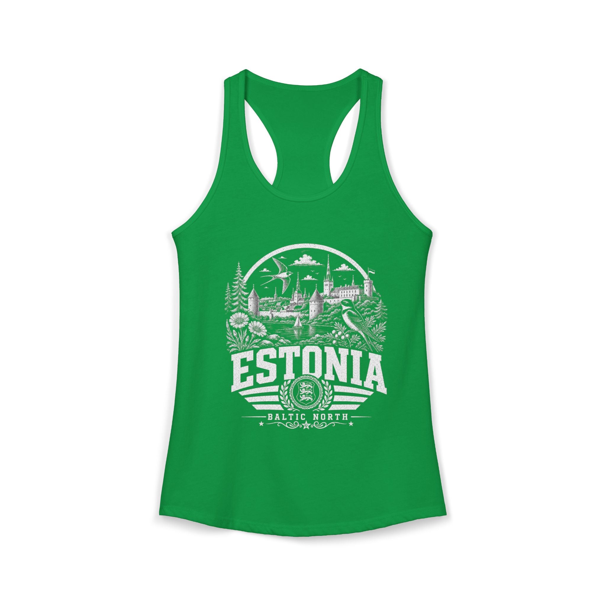 Estonia vintage landmarks tank top — iconic landmark design | Nameshi Destinations (view 7)