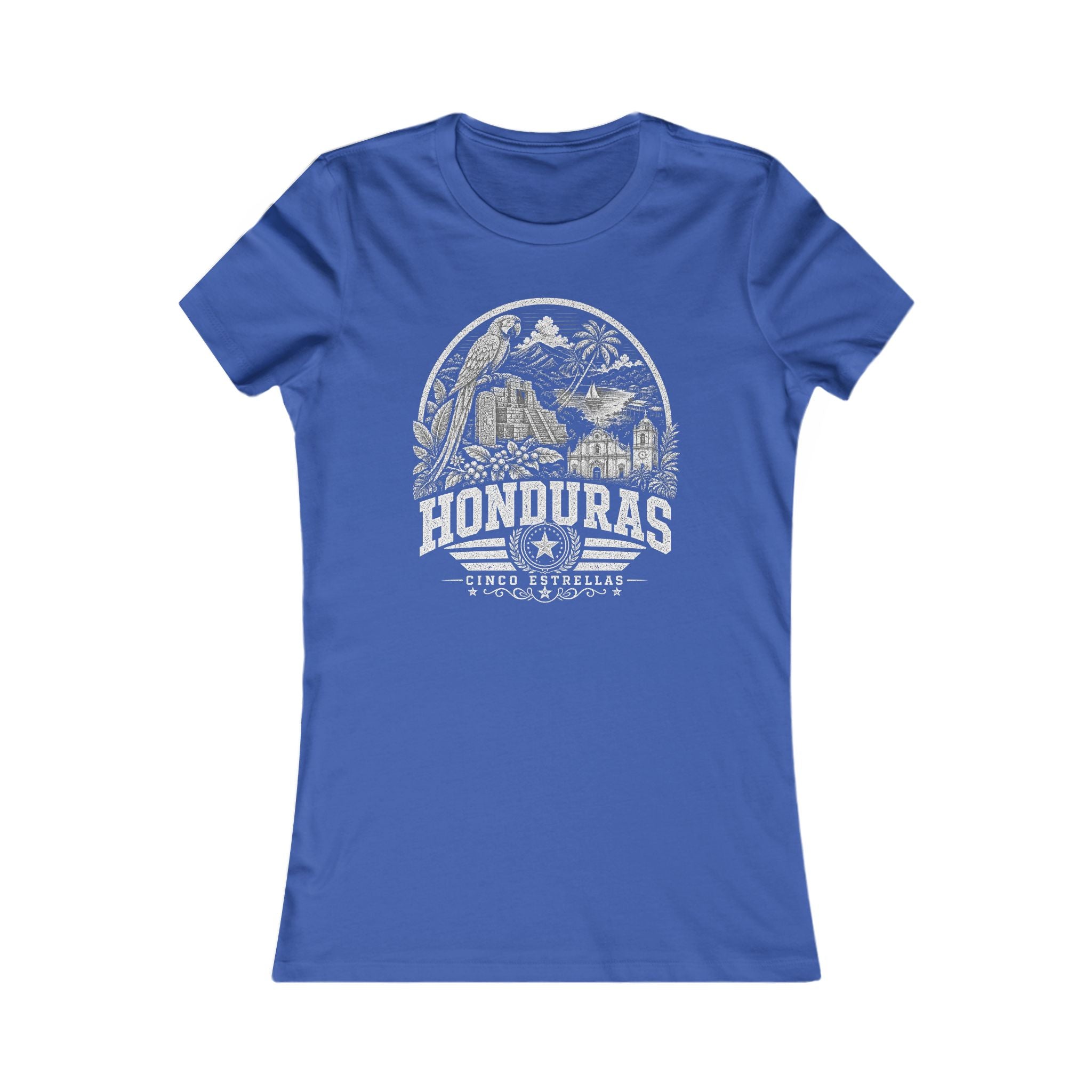 Honduras vintage landmarks women's tee — iconic landmark design | Nameshi Destinations (view 3)