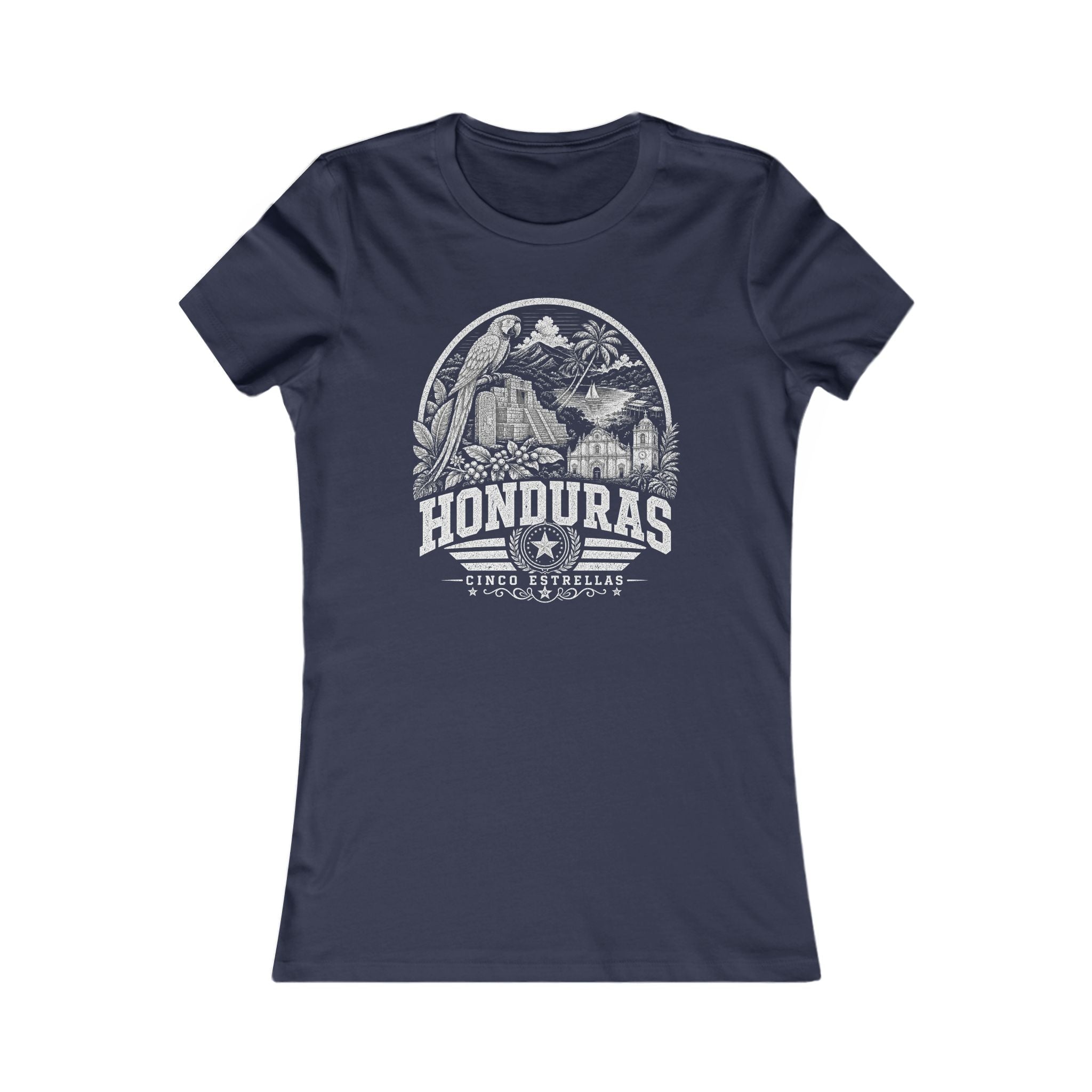 Honduras vintage landmarks women's tee — iconic landmark design | Nameshi Destinations (view 5)