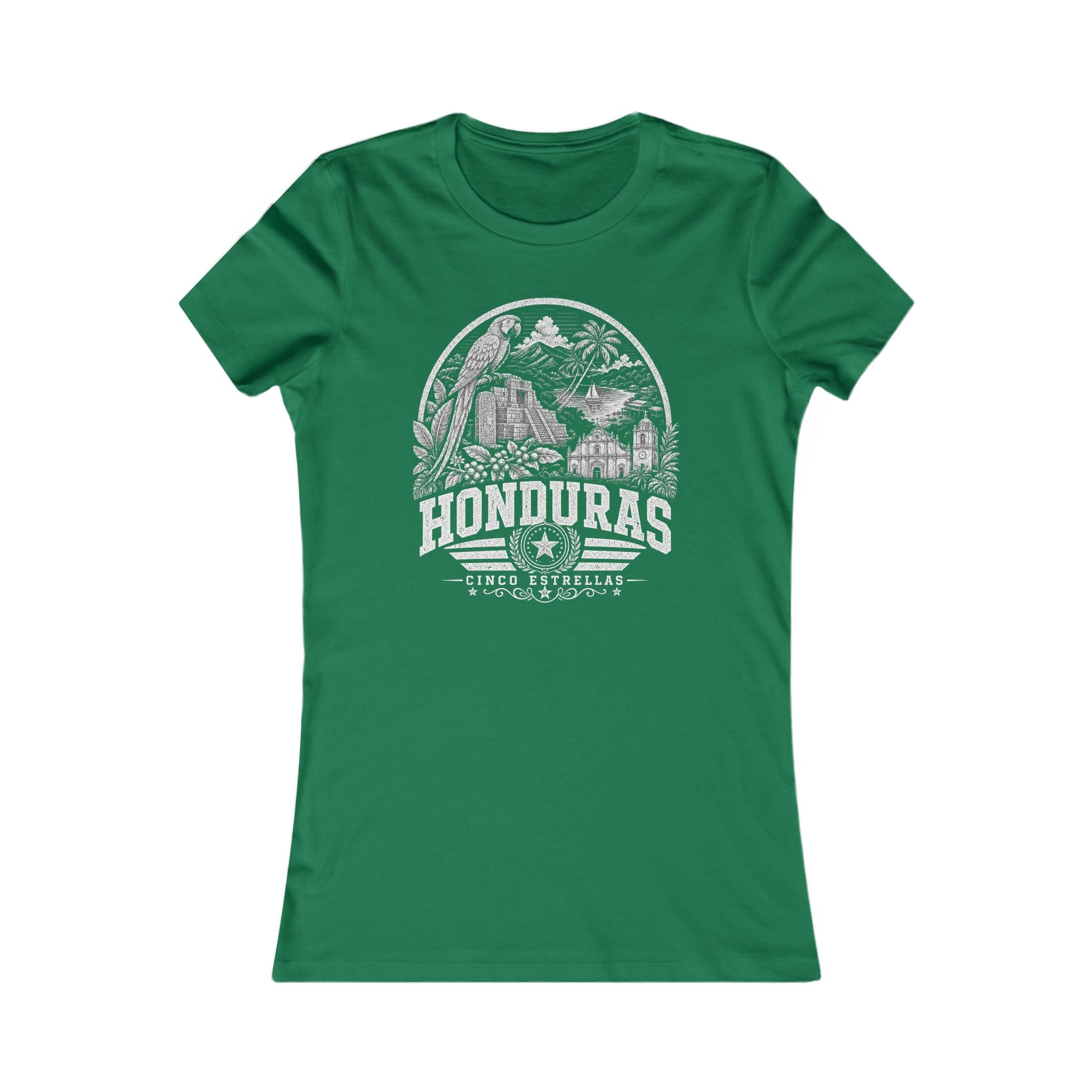 Honduras vintage landmarks women's tee — iconic landmark design | Nameshi Destinations (view 2)