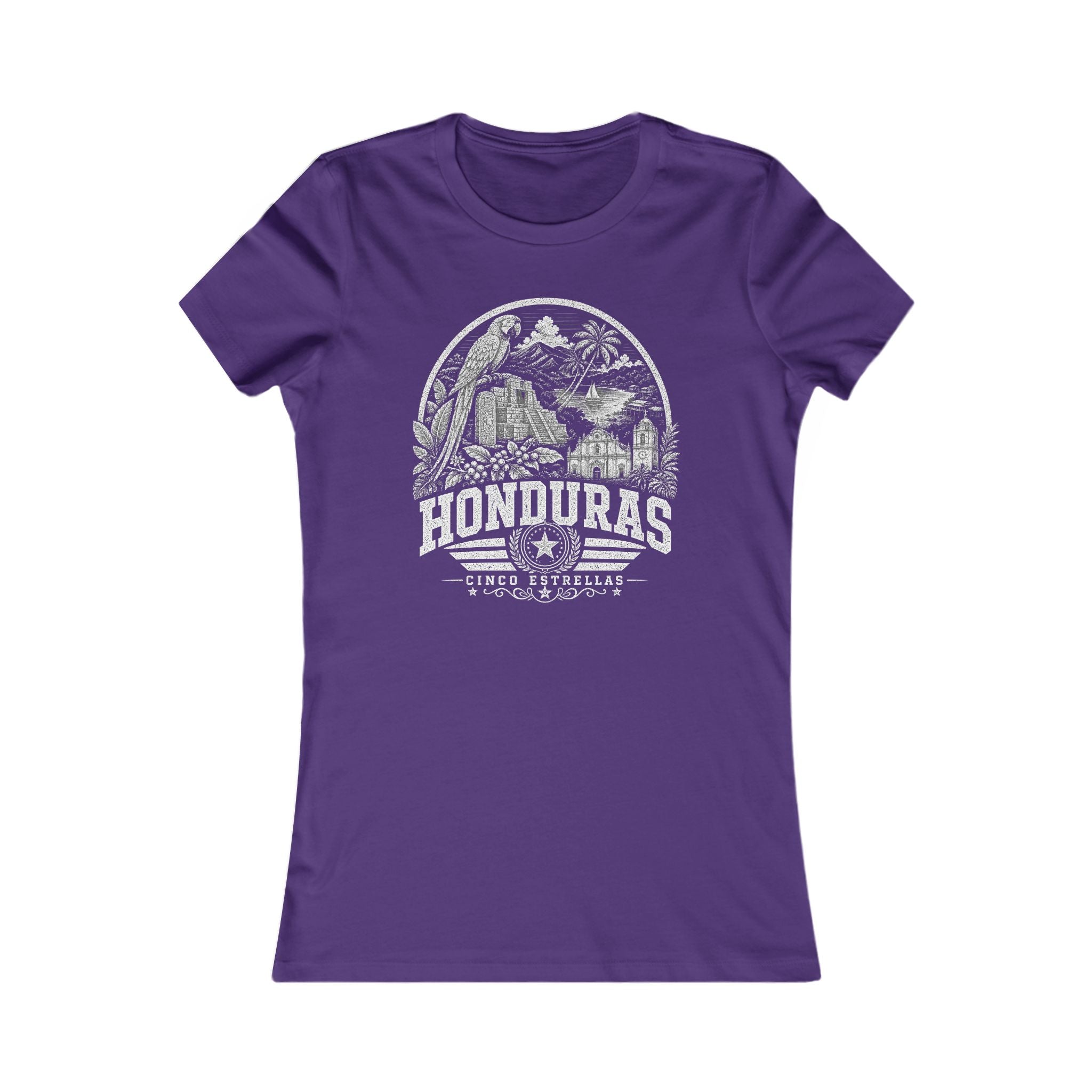 Honduras vintage landmarks women's tee — iconic landmark design | Nameshi Destinations (view 6)