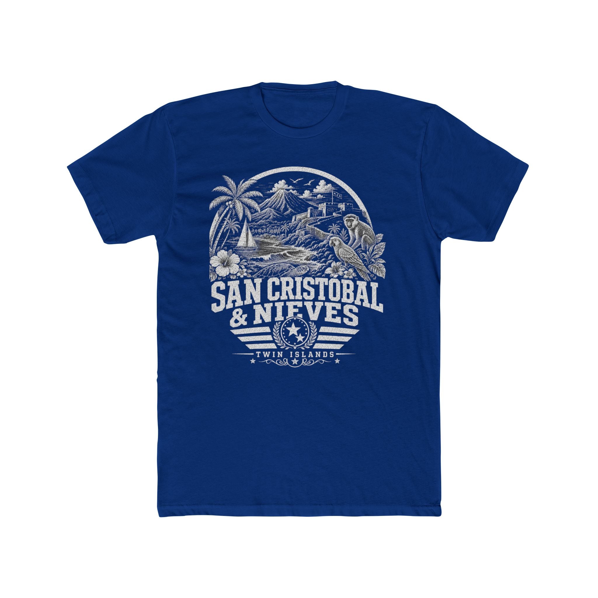 San Cristóbal y Nieves vintage landmarks men's tee — iconic landmark design | Nameshi Destinations (view 11)