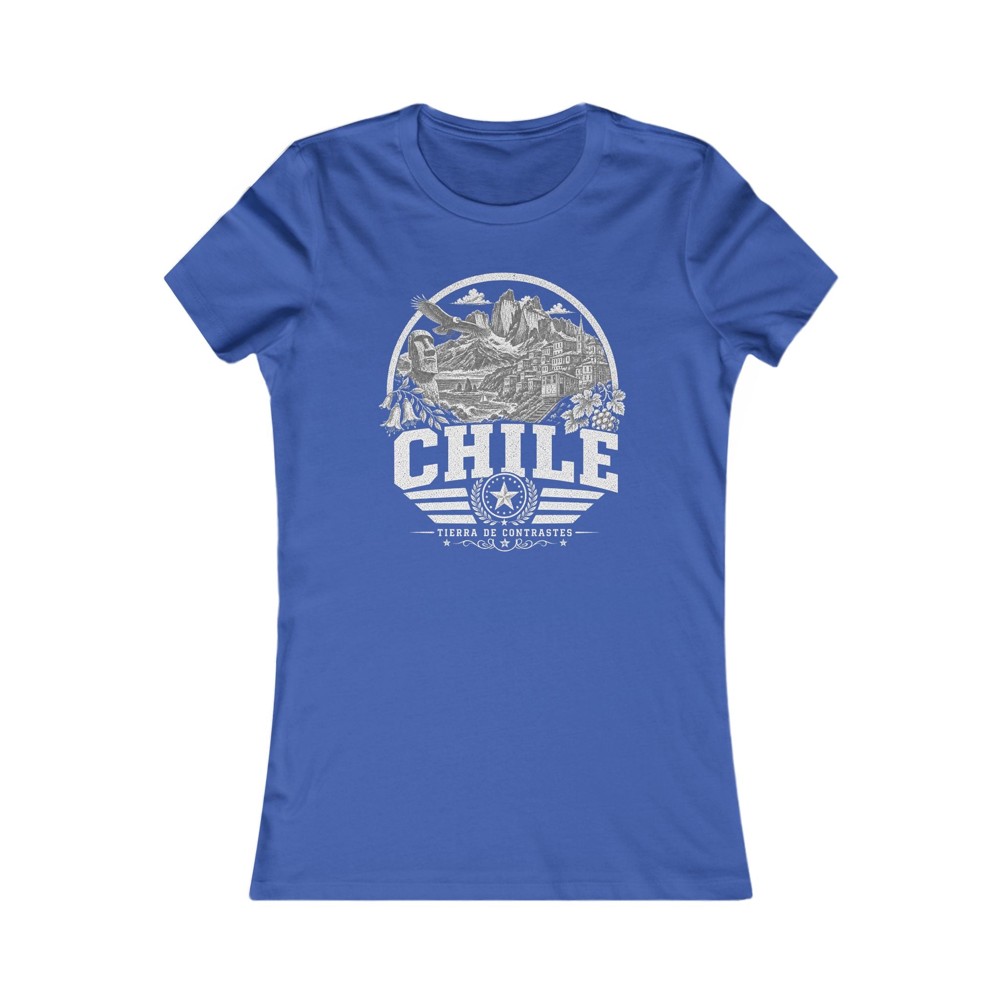 Chile vintage landmarks women's tee — iconic landmark design | Nameshi Destinations (view 3)
