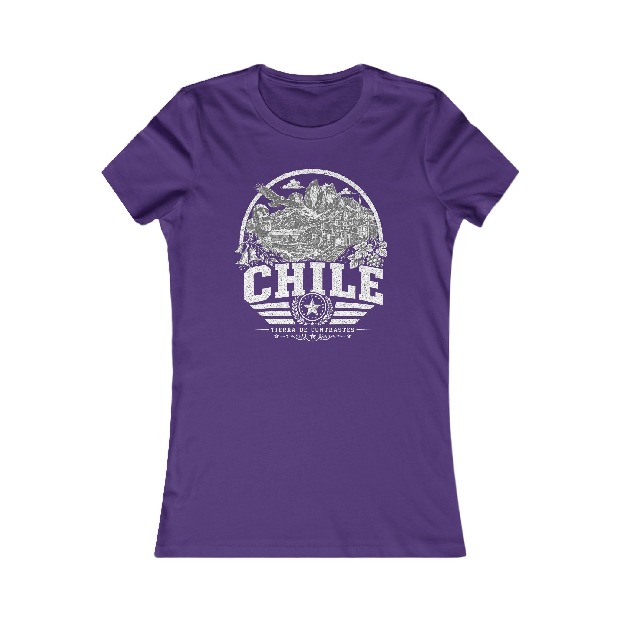 Chile vintage landmarks women's tee — iconic landmark design | Nameshi Destinations (view 6)