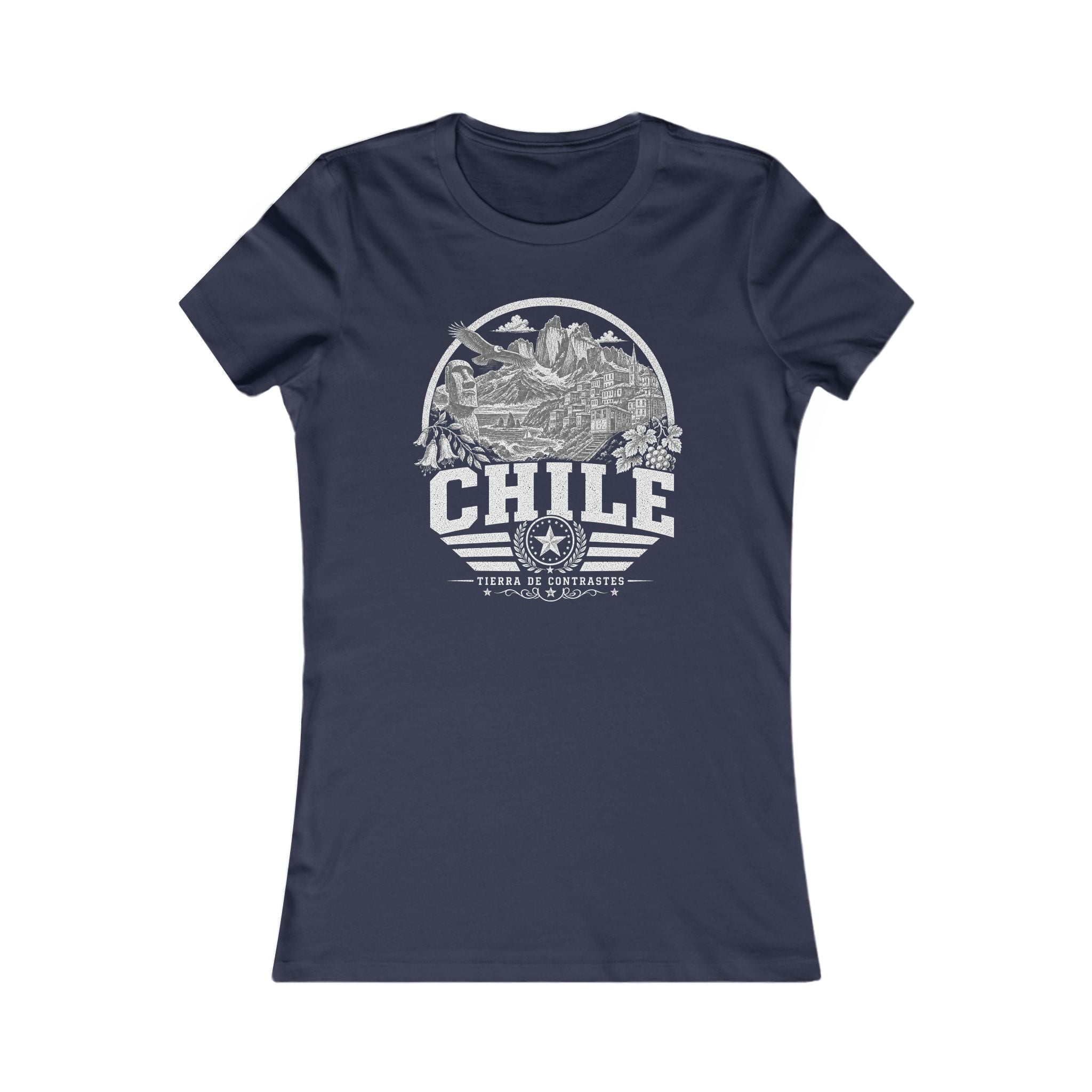 Chile vintage landmarks women's tee — iconic landmark design | Nameshi Destinations (view 5)