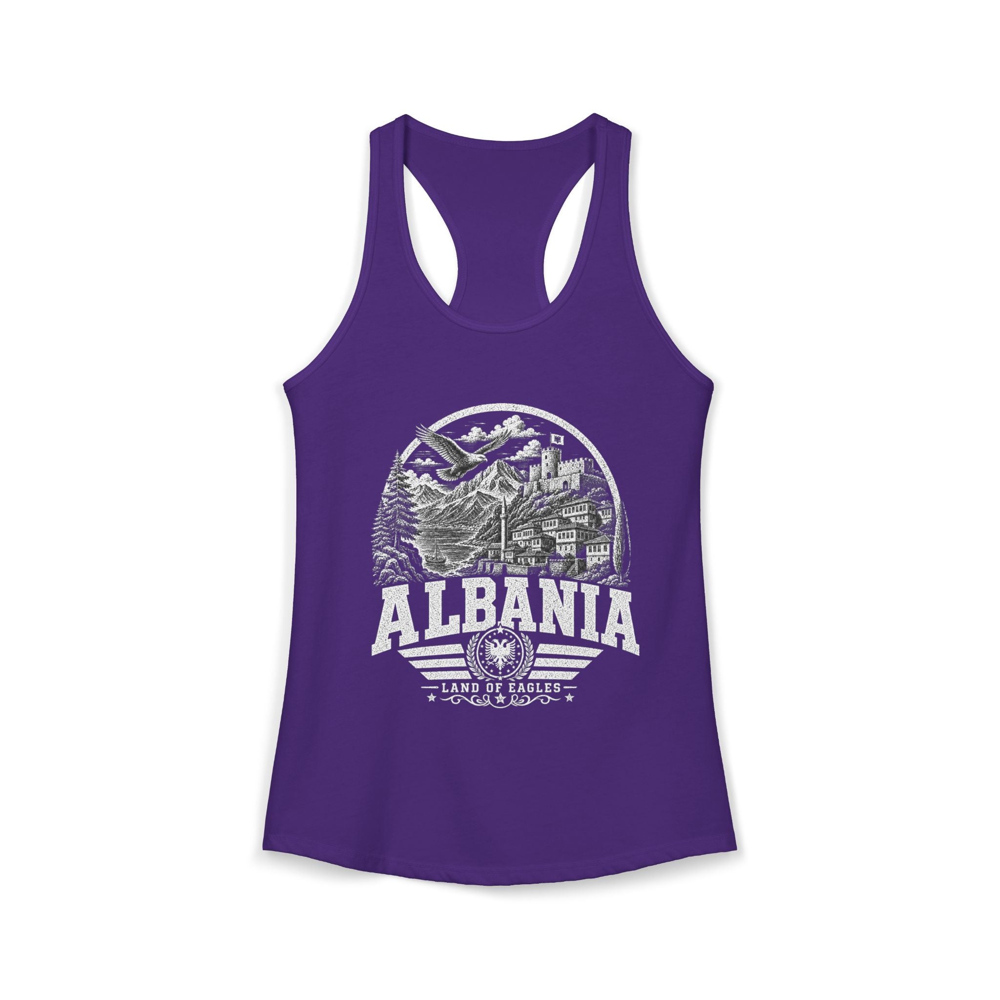 Albania vintage landmarks tank top — iconic landmark design | Nameshi Destinations (view 13)